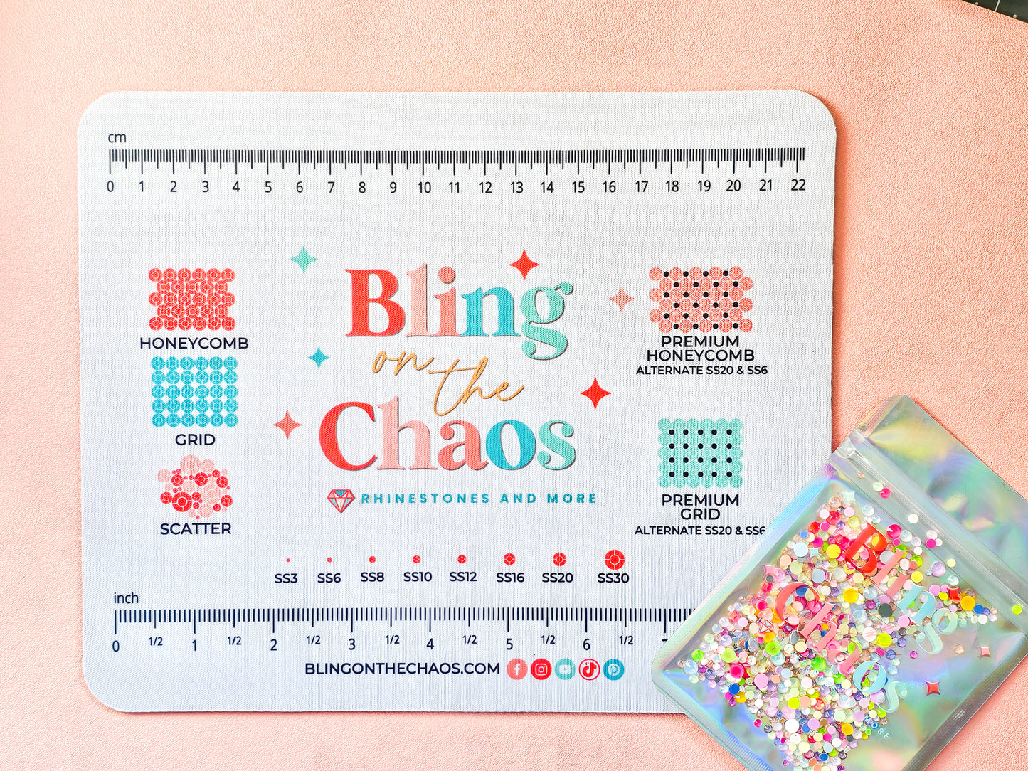 BOTC Work Mat-Glass Rhinestones-Bling on the Chaos