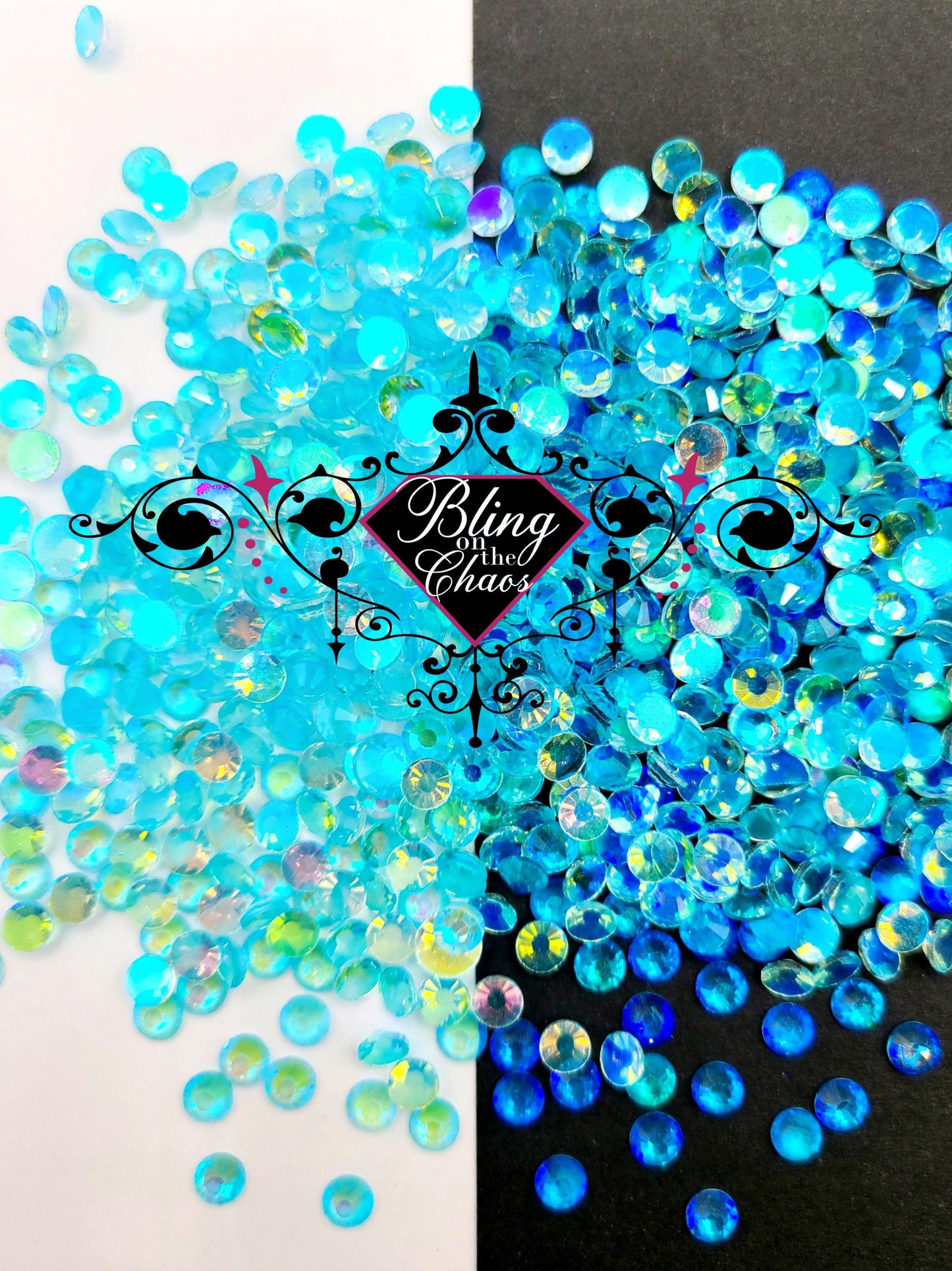 Aqua Aurora Rhinestone-Glass Rhinestones-Bling on the Chaos