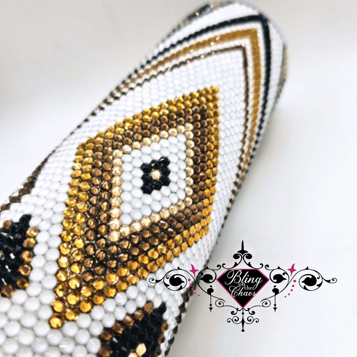 Aztec Leopard SS16 Honeycomb Bling Set for 24oz TSM Plump Tumbler-Glass Rhinestones-Bling on the Chaos