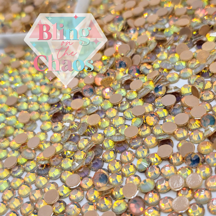 Bisque Mocha Opal-Glass Rhinestones-Bling on the Chaos