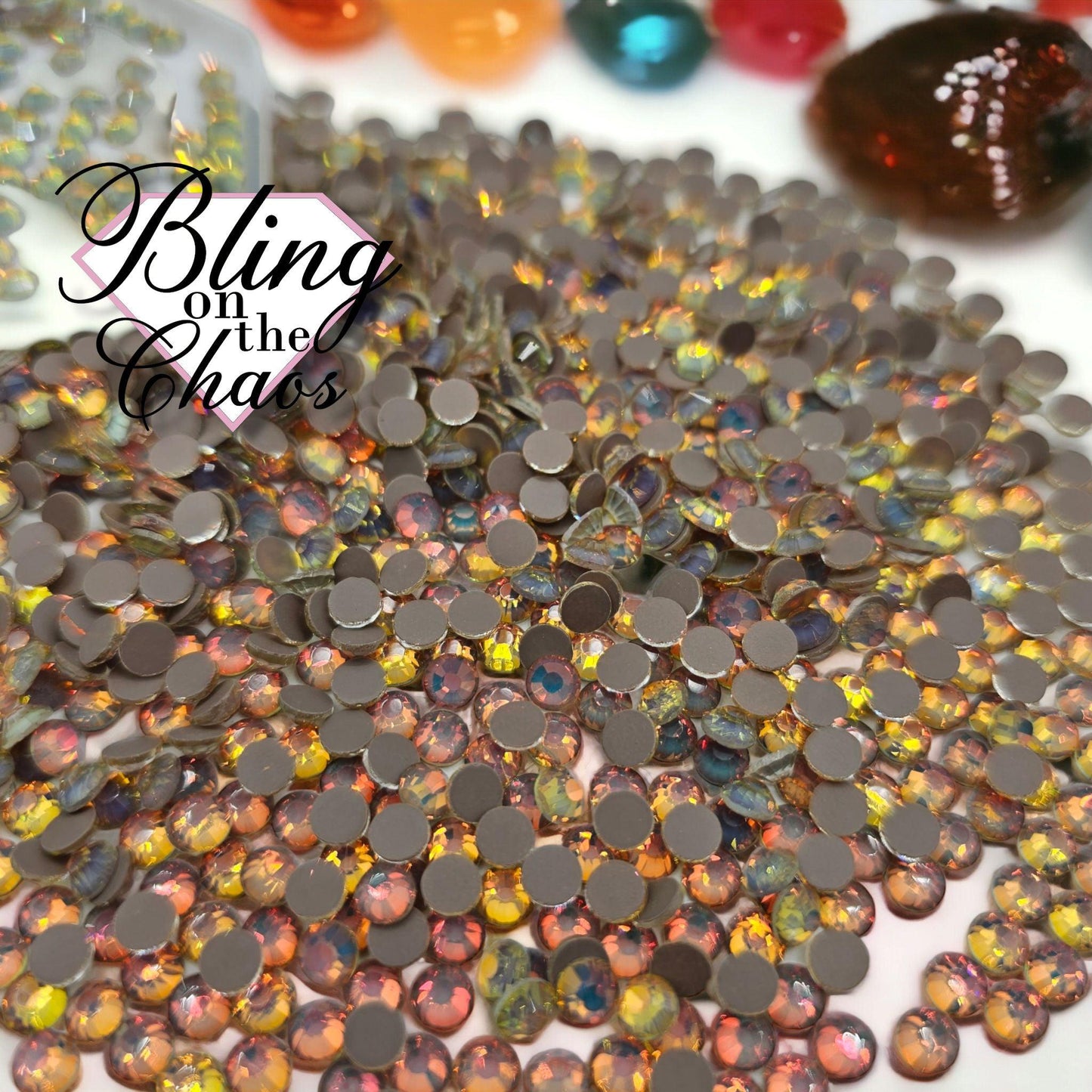 Coffee Mocha Opal-Glass Rhinestones-Bling on the Chaos