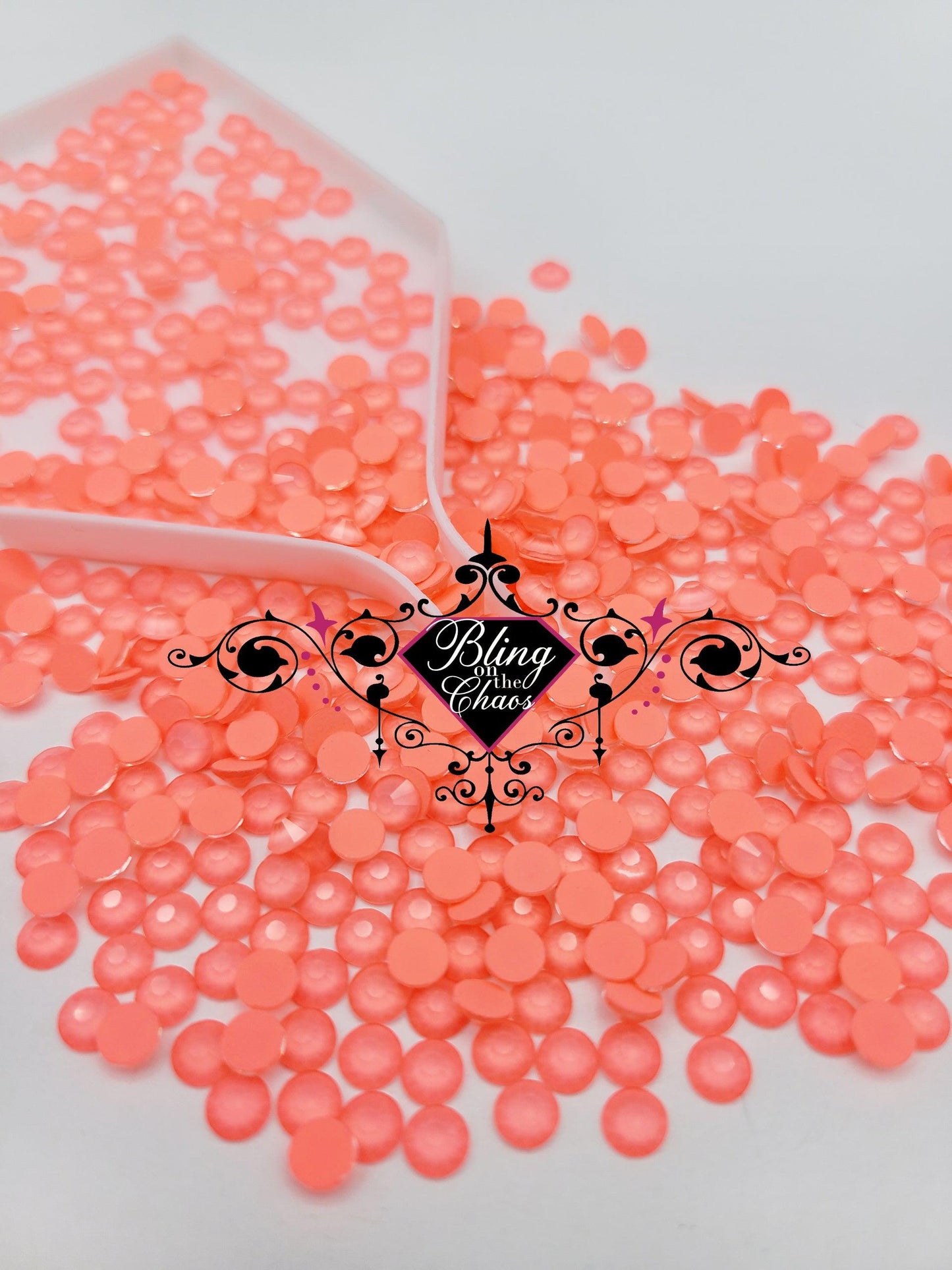 Coral Neon Rhinestone-Glass Rhinestones-Bling on the Chaos