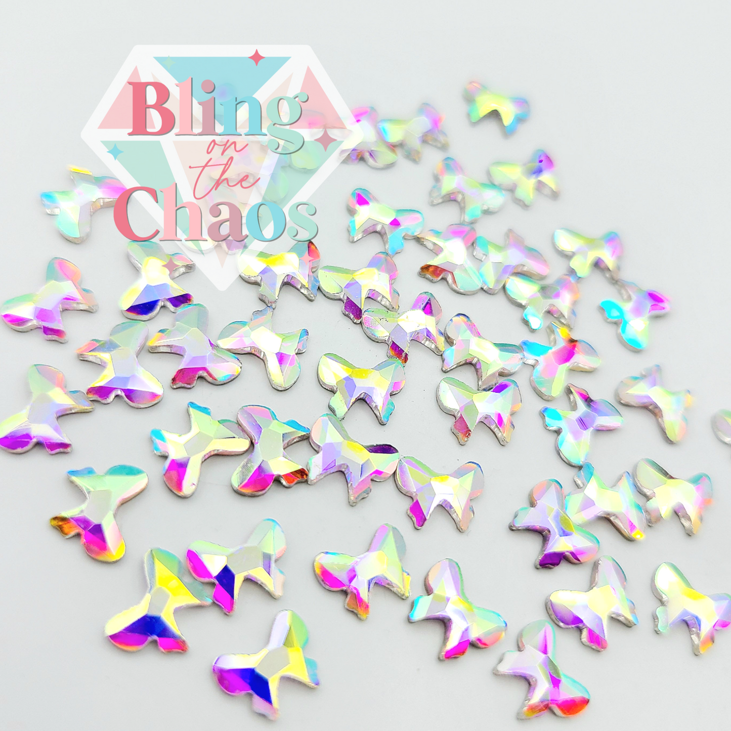 Crystal AB Rhinestone Bows-Bling on the Chaos