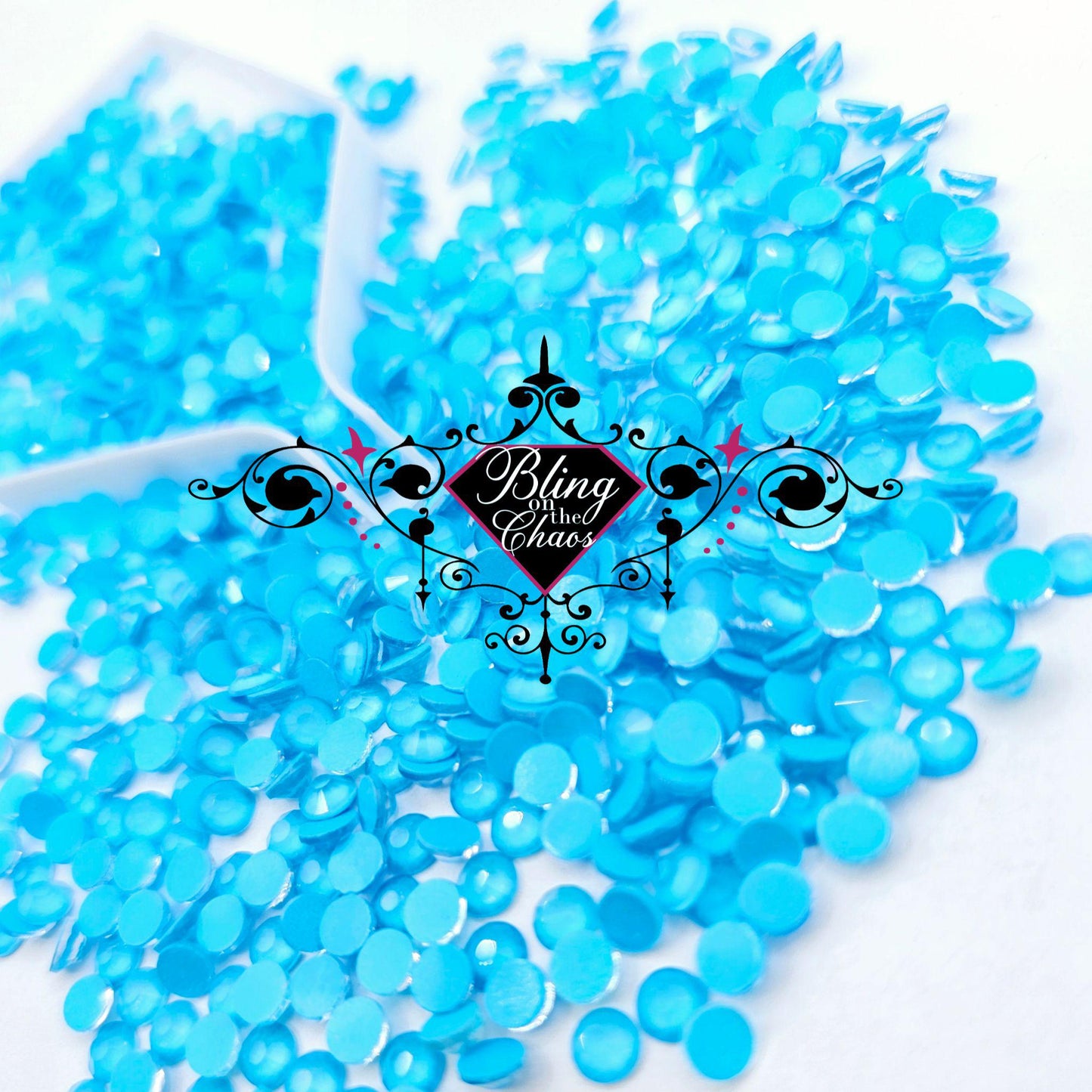 Frosted Aqua Rhinestone-Glass Rhinestones-Bling on the Chaos