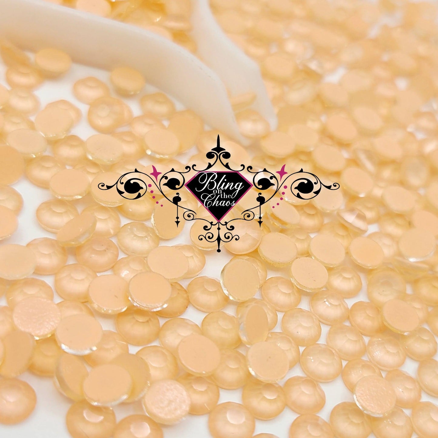 Frosted Light Peach Mocha Rhinestone-Glass Rhinestones-Bling on the Chaos