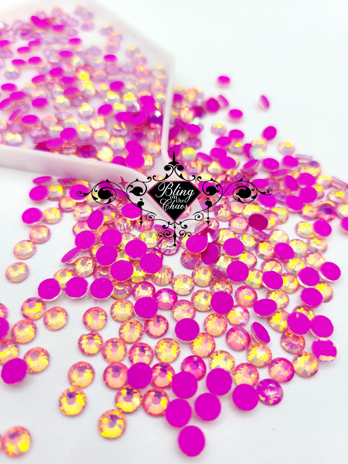 Fuchsia Luminous Opal Rhinestone-Glass Rhinestones-Bling on the Chaos