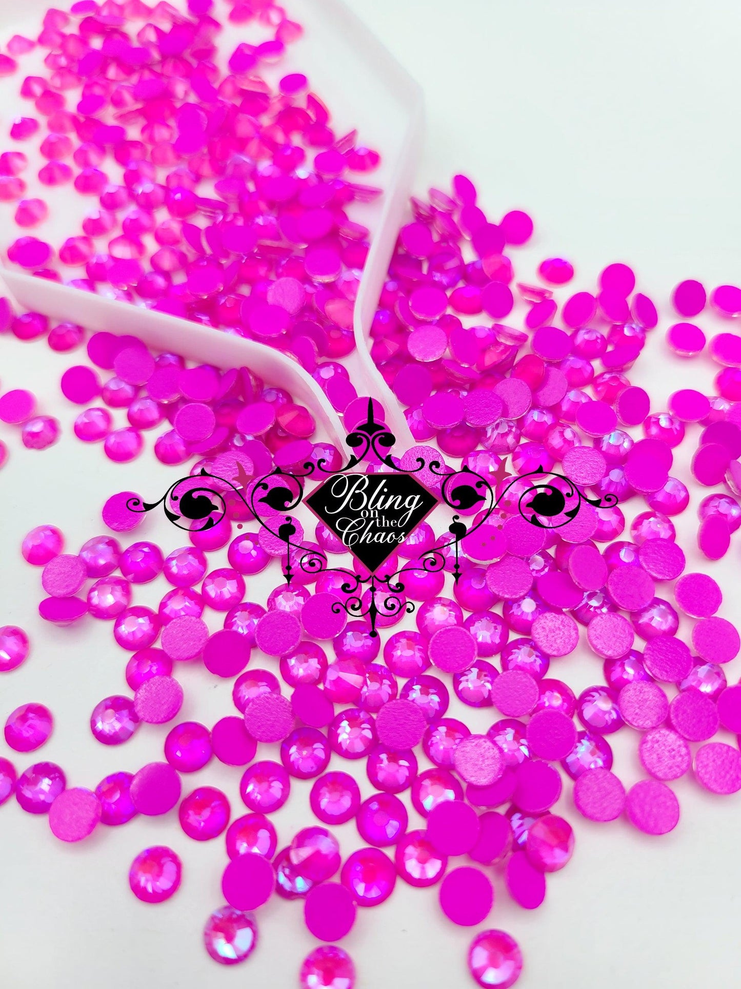 Fuchsia Luminous Rhinestone-Glass Rhinestones-Bling on the Chaos