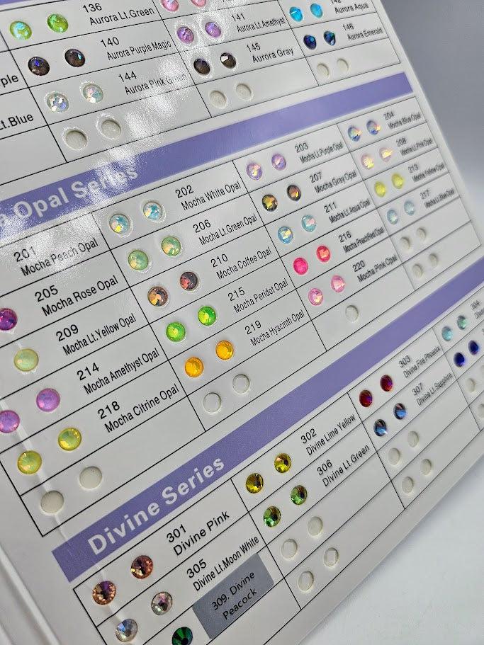 Glass Rhinestone Colour Chart-Bling on the Chaos