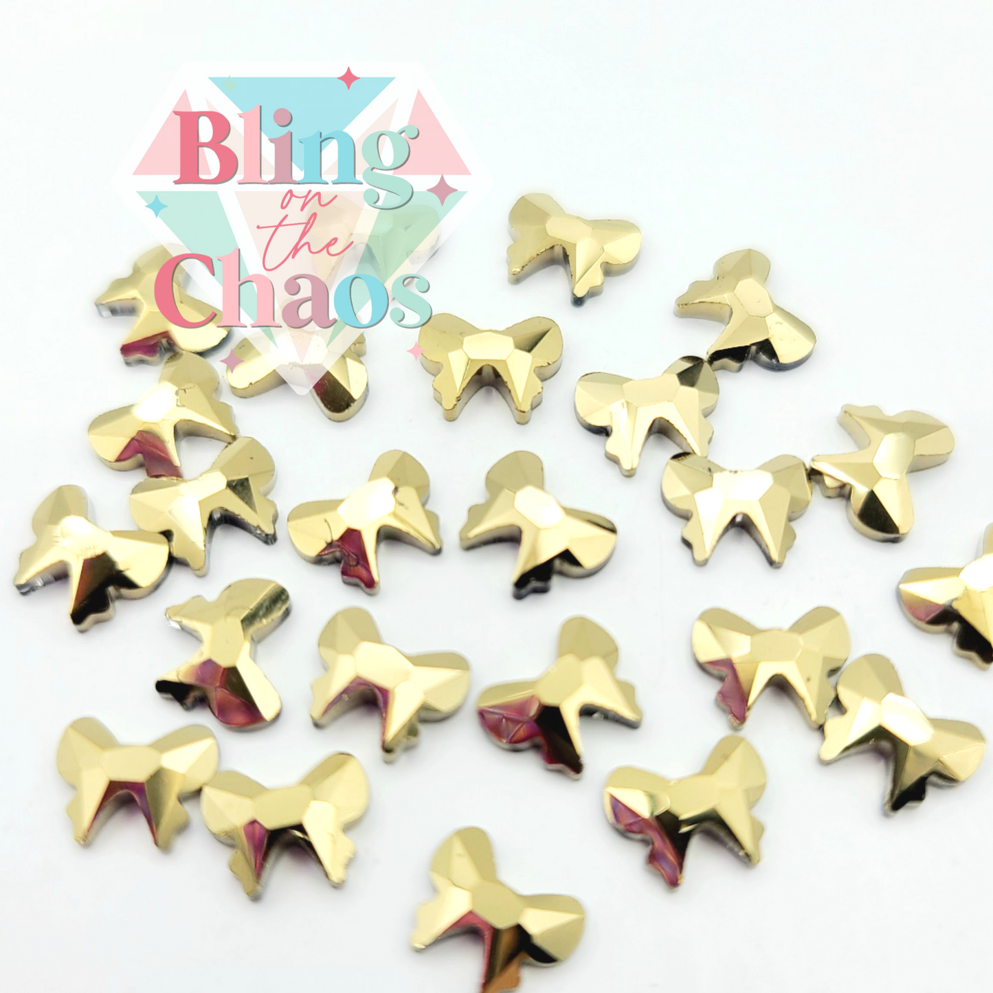 Gold Aurum Rhinestone Bows-Bling on the Chaos