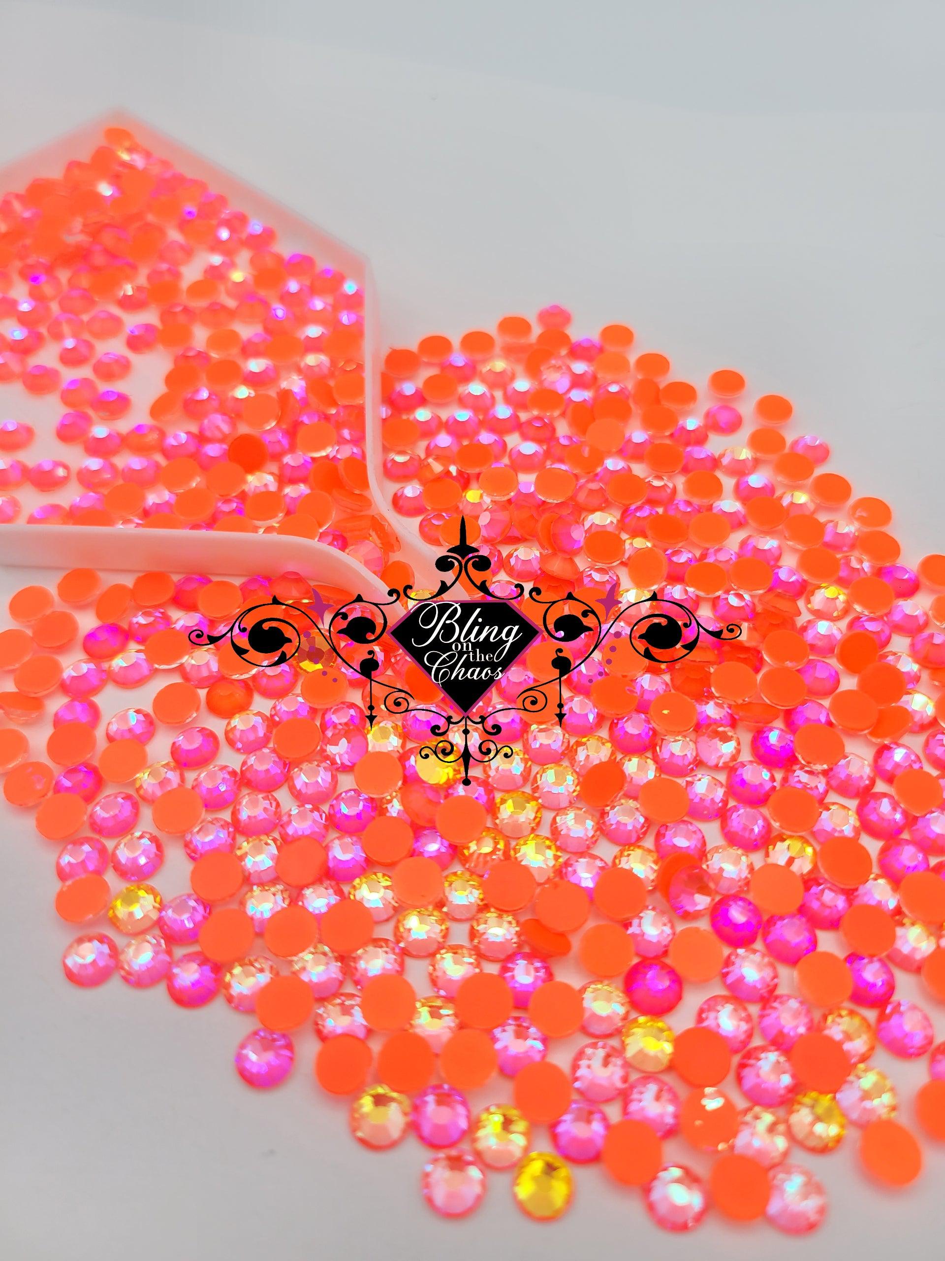 Luminous Orange Glass Rhinestones