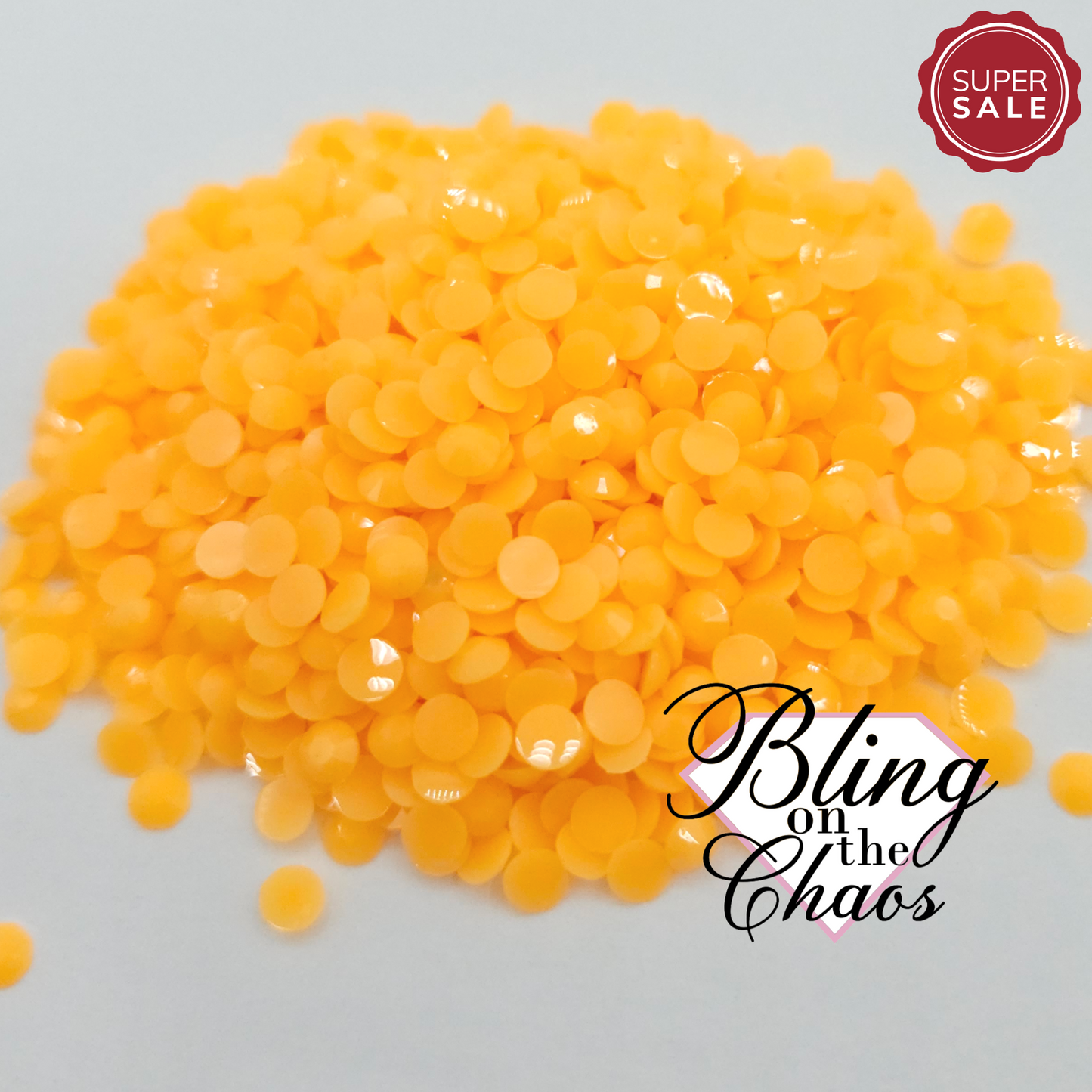 Light Coral Orange Solid Jelly Resin Rhinestone-Jelly Resin Rhinestones-Bling on the Chaos