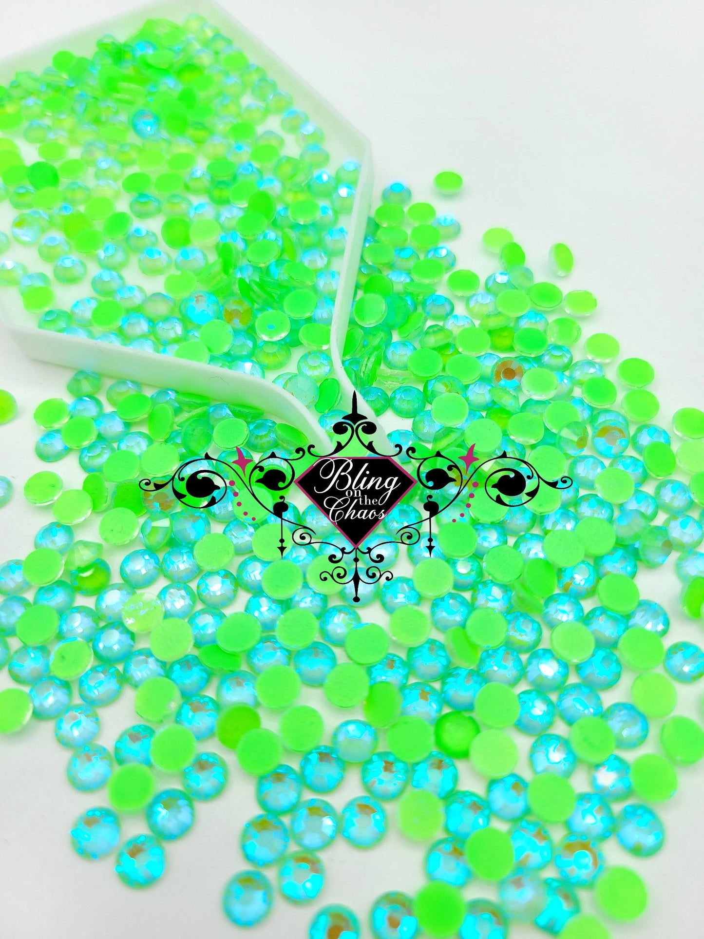 Light Peridot AB Neon Luminous Rhinestone-Glass Rhinestones-Bling on the Chaos