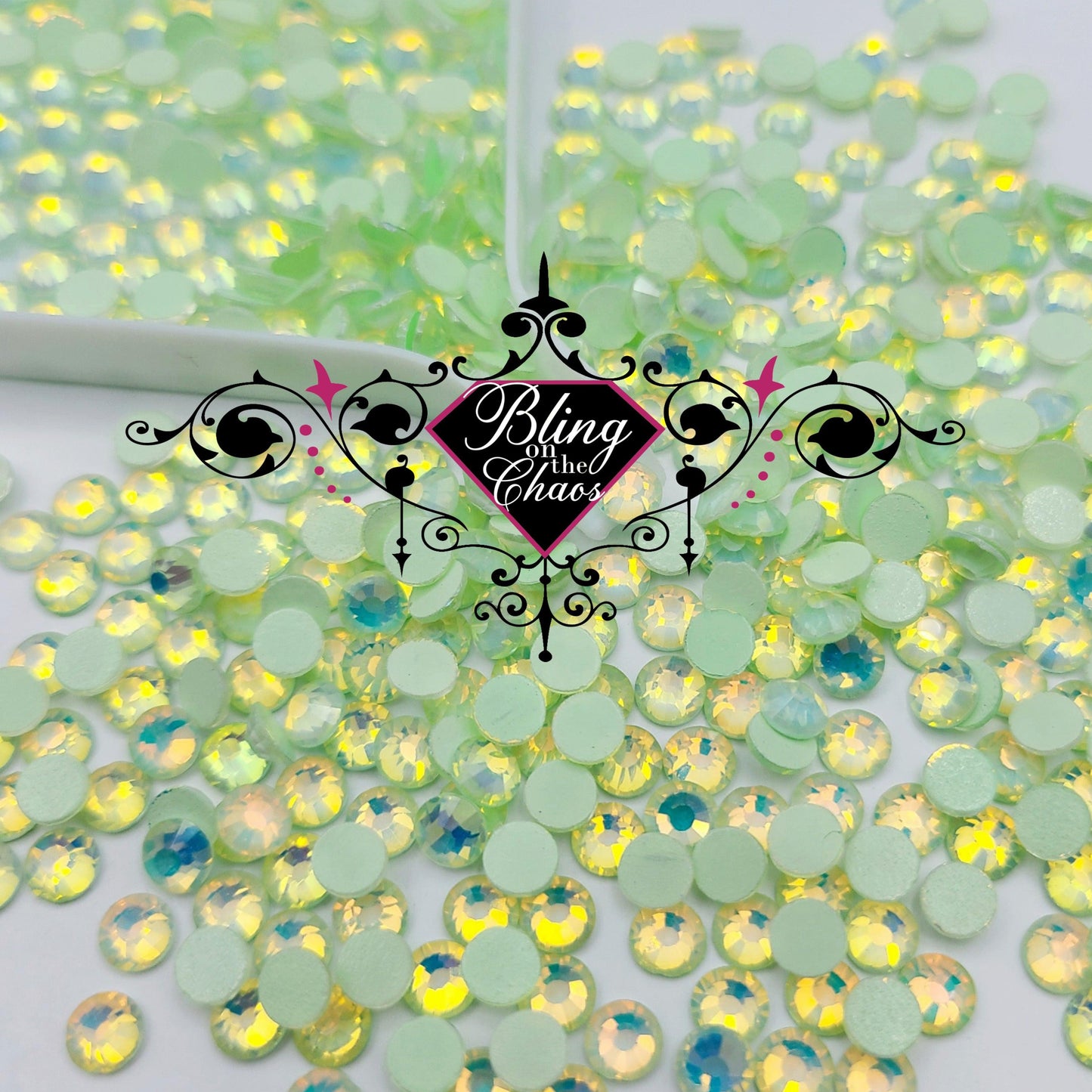 Light Peridot Luminous Opal Rhinestone-Glass Rhinestones-Bling on the Chaos