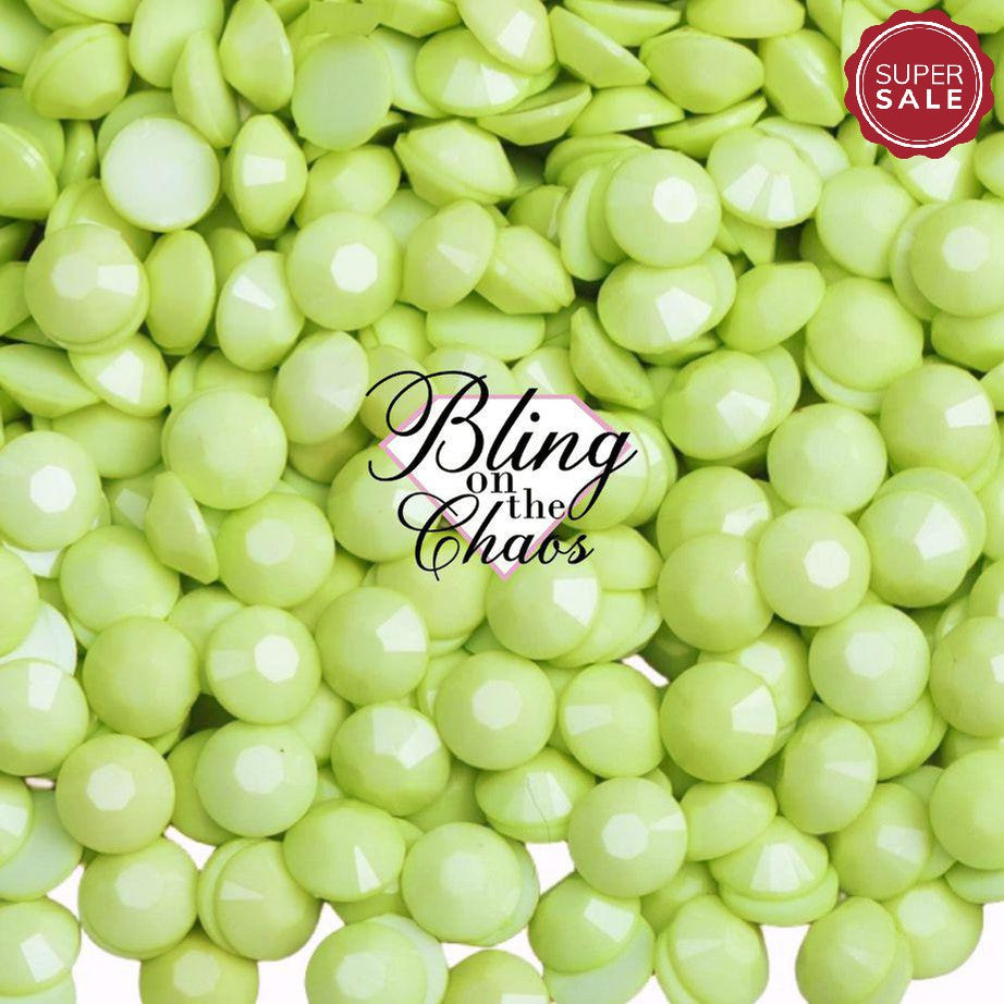 Light Peridot Macaroon Solid Jelly Rhinestone-Jelly Resin Rhinestones-Bling on the Chaos