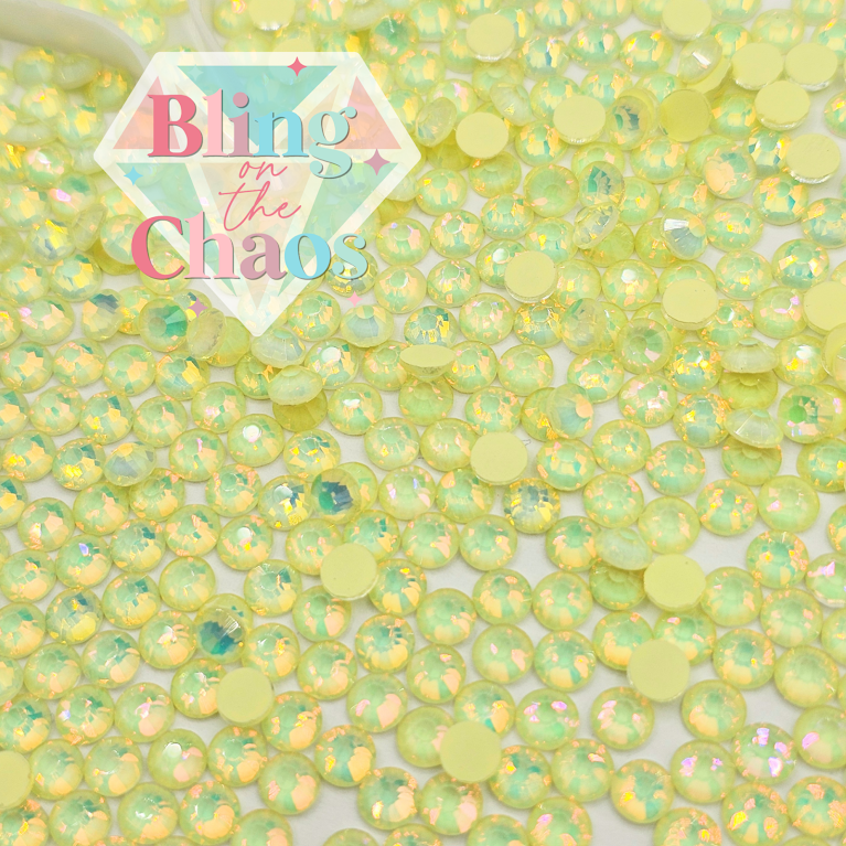 Light Yellow Mocha Opal-Glass Rhinestones-Bling on the Chaos