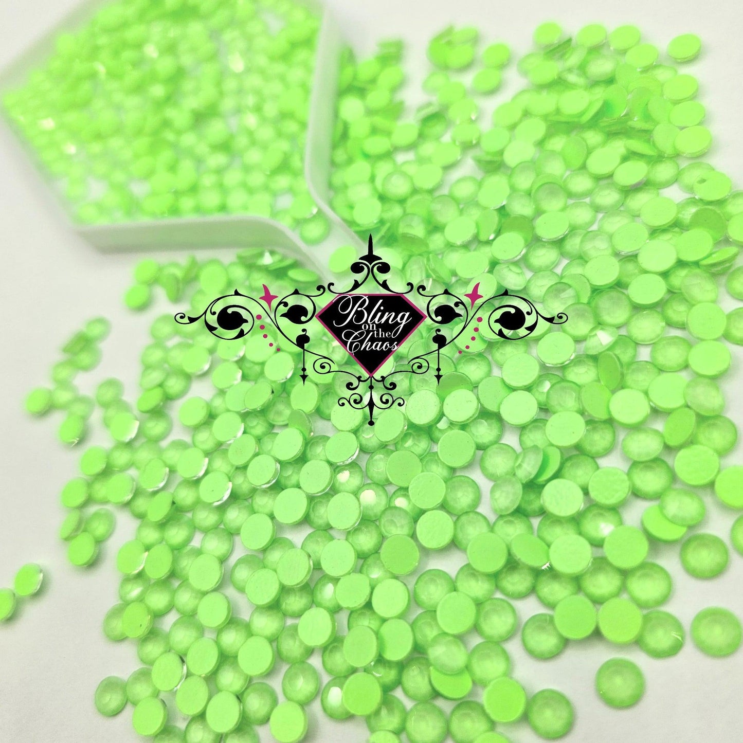 Lime Neon Rhinestone-Glass Rhinestones-Bling on the Chaos
