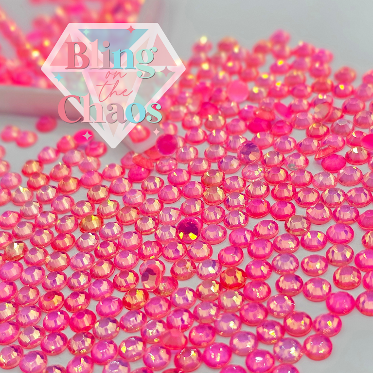 Peach Red Mocha Opal-Glass Rhinestones-Bling on the Chaos