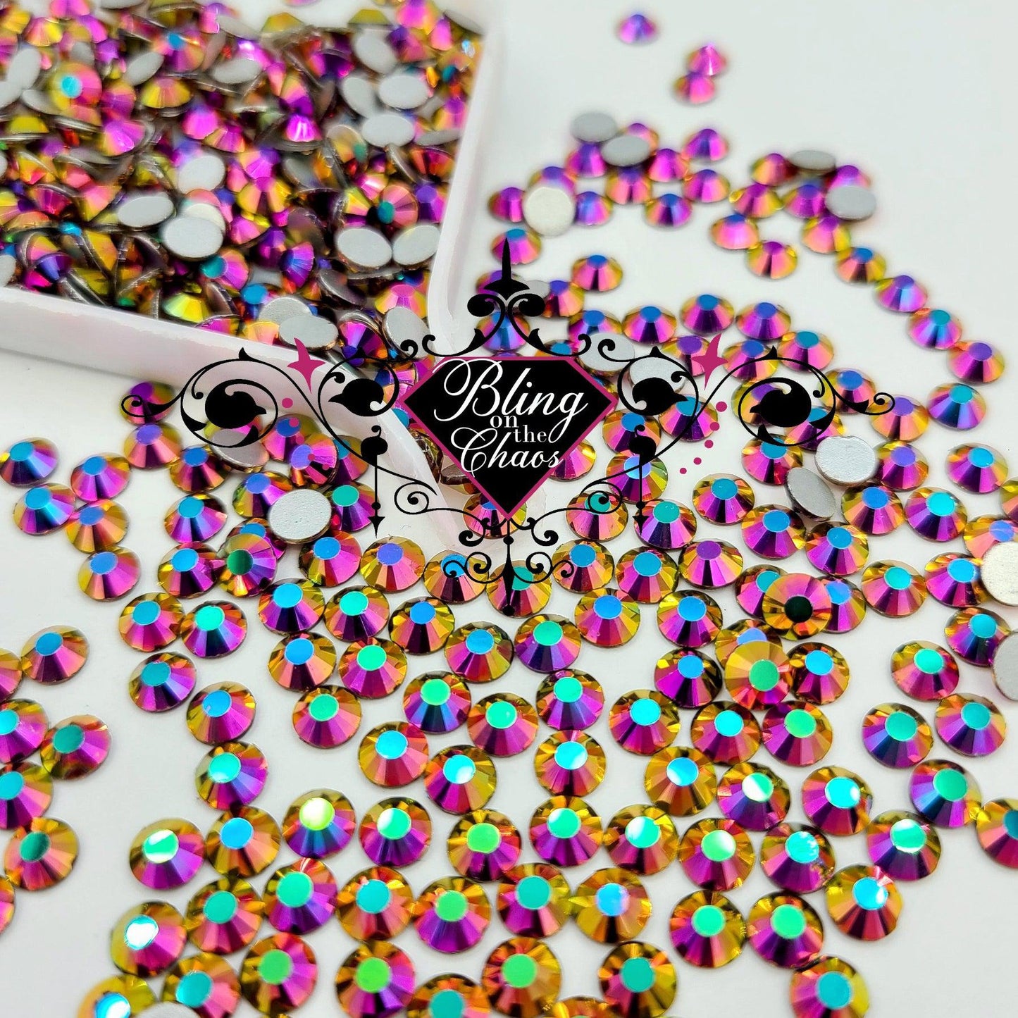 Rainbow Rose Gold Rhinestone-Glass Rhinestones-Bling on the Chaos