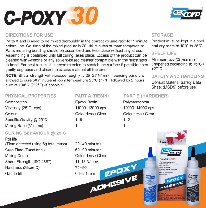 C-POXY 30 min Epoxy Glue Kit
