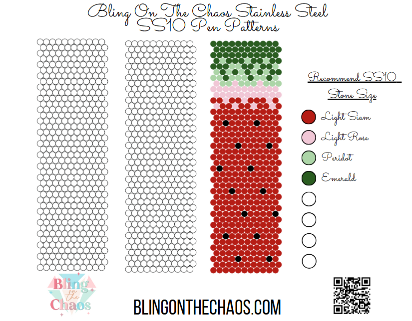 FREE Watermelon Bling Pen Template-Template-Bling on the Chaos