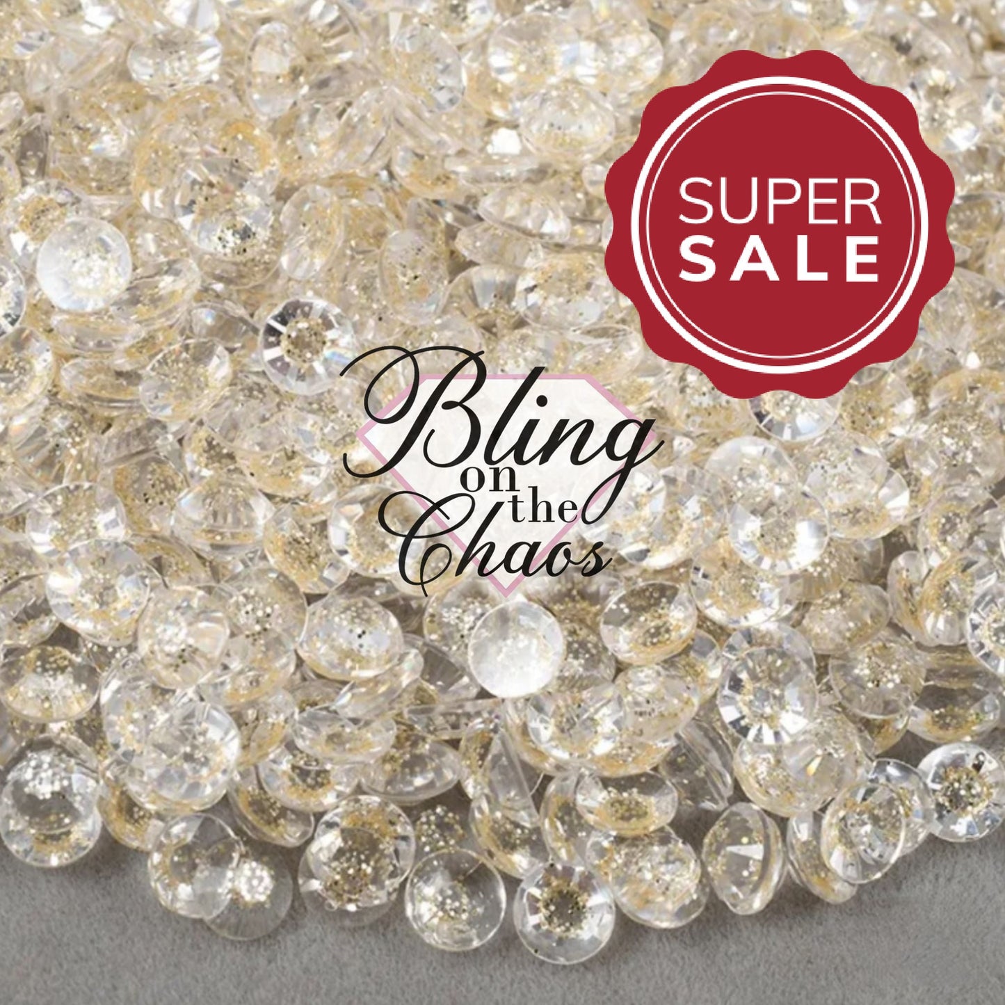 Starry Glitter Peach Resin Rhinestone-Jelly Resin Rhinestones-Bling on the Chaos