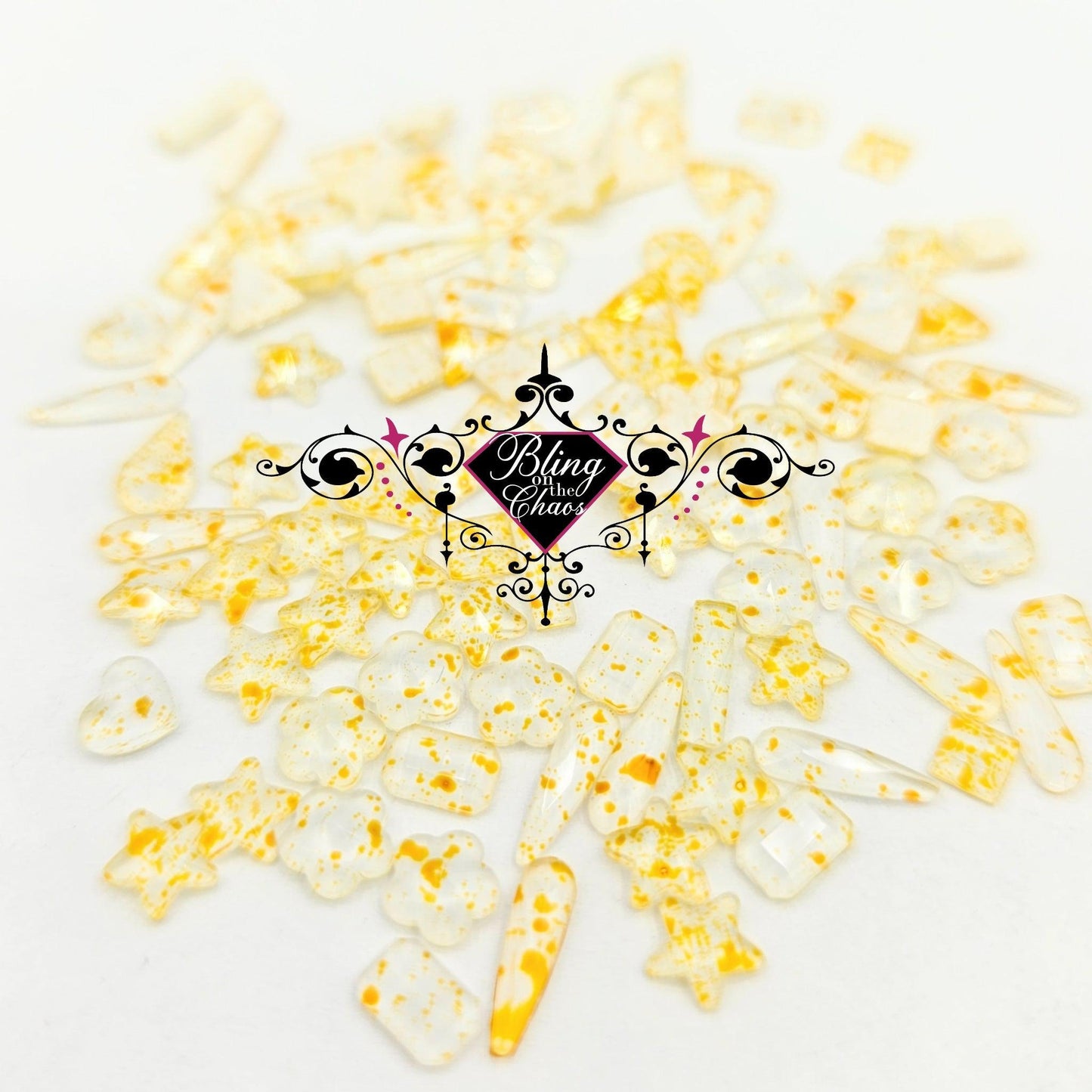 Tangerine Freckled Assorted Shapes-Bling on the Chaos
