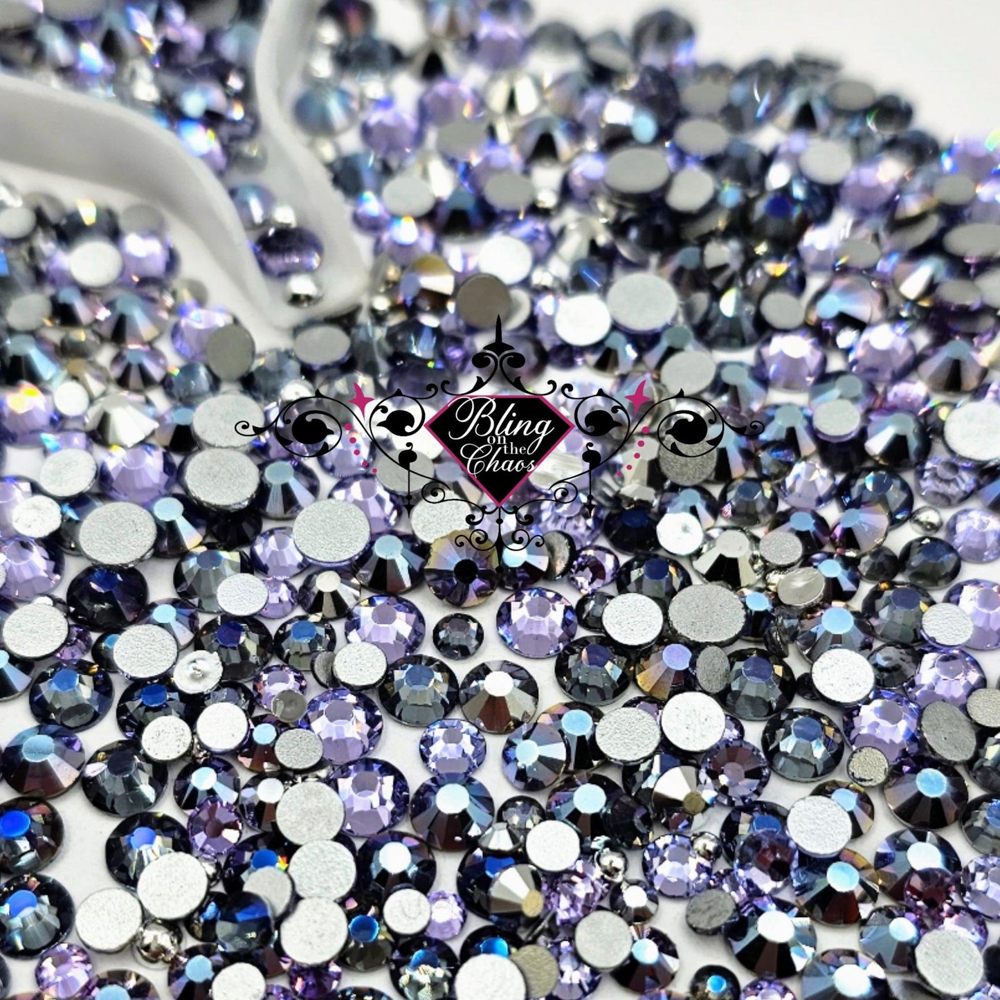 Violet Shadow - Hammered Metal Series-Glass Rhinestones-Bling on the Chaos