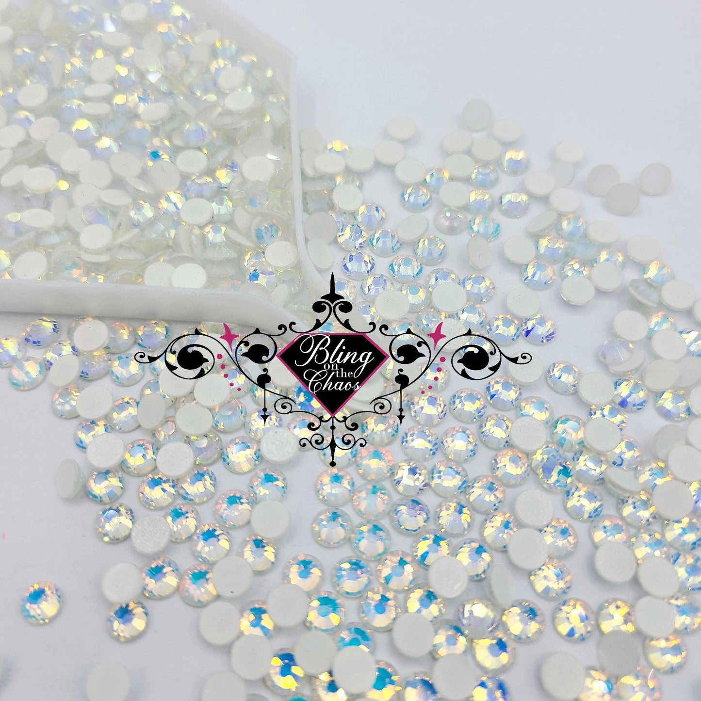 White Luminous Opal Rhinestone-Glass Rhinestones-Bling on the Chaos