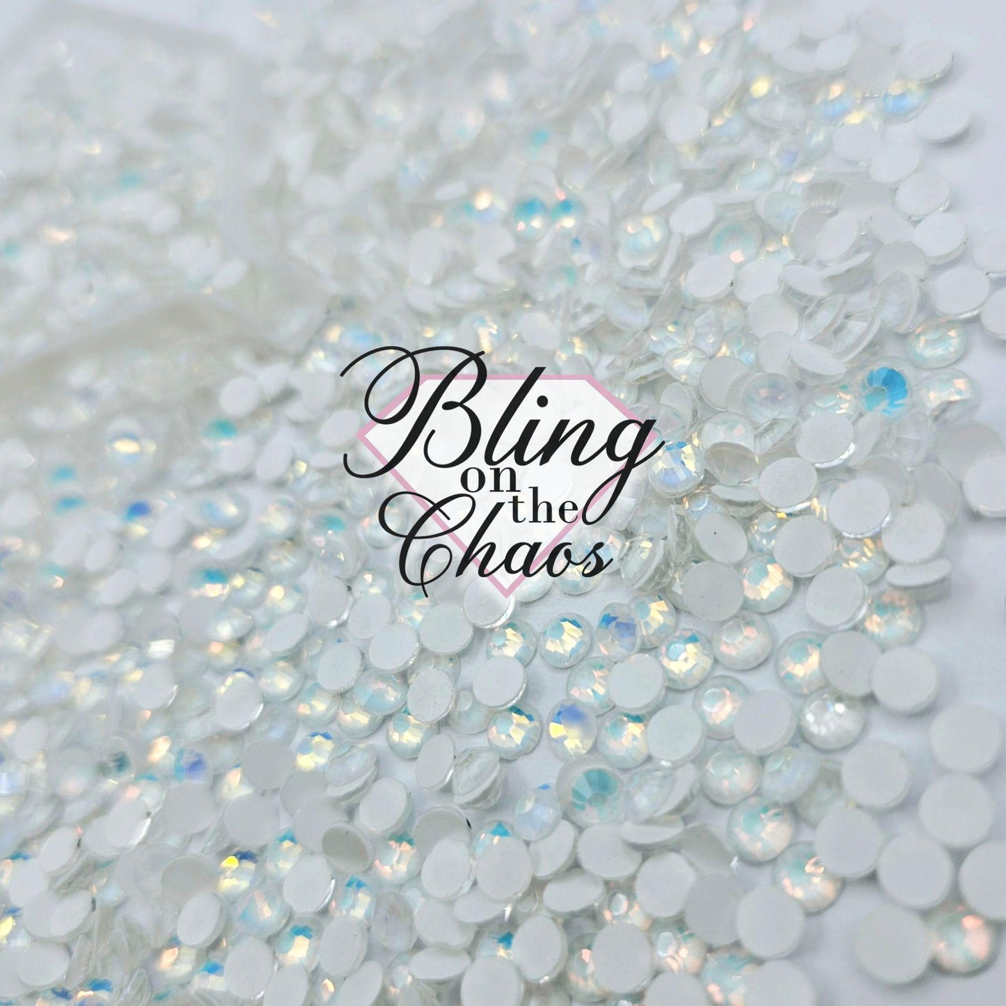 White Mocha Opal-Glass Rhinestones-Bling on the Chaos