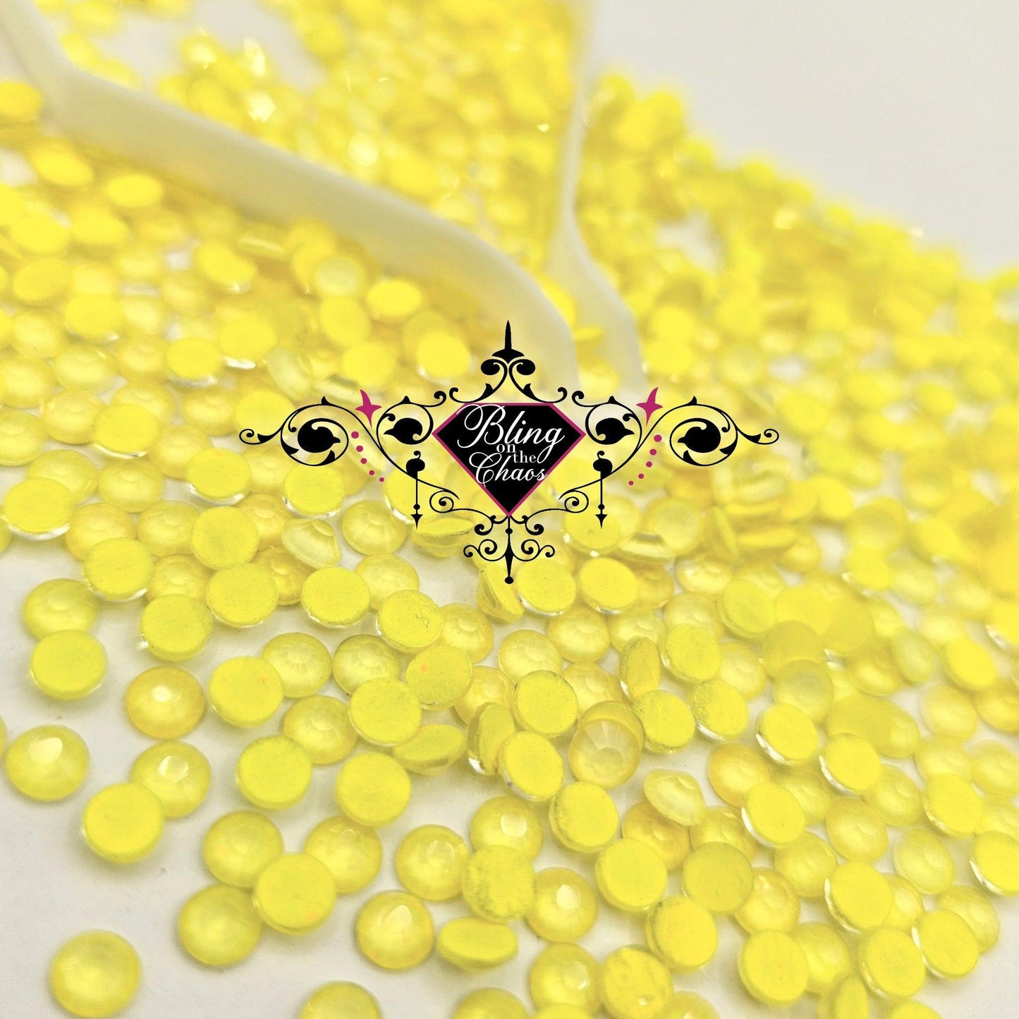 Yellow Rose Neon Rhinestone-Glass Rhinestones-Bling on the Chaos