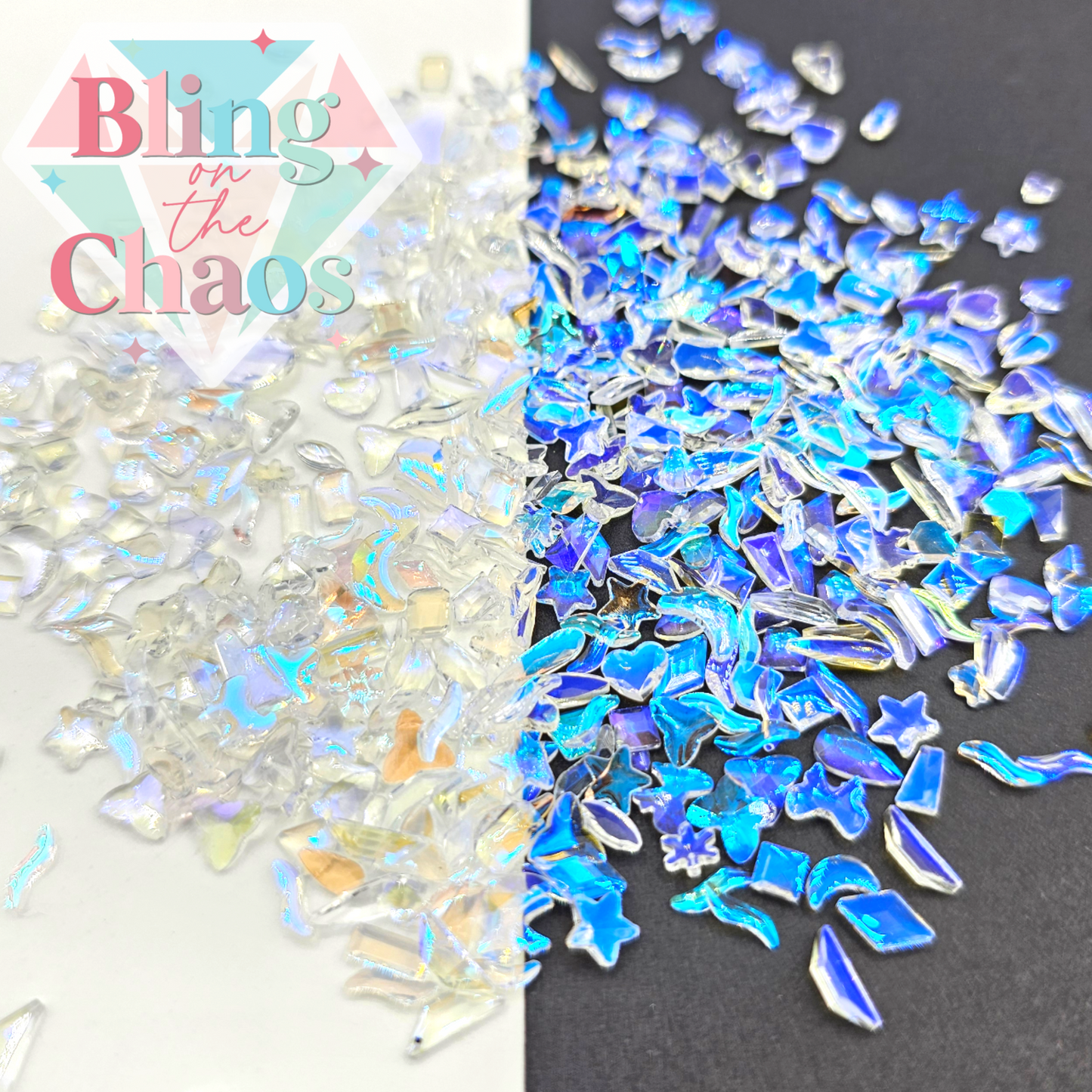 Aurora Classic Blue Transparent Resin Assorted Shapes-Bling on the Chaos