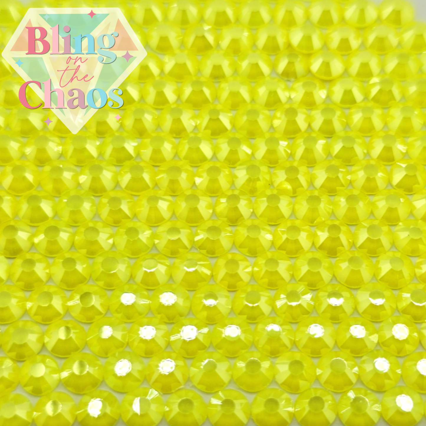 Neon Yellow Rose Luster Rhinestone