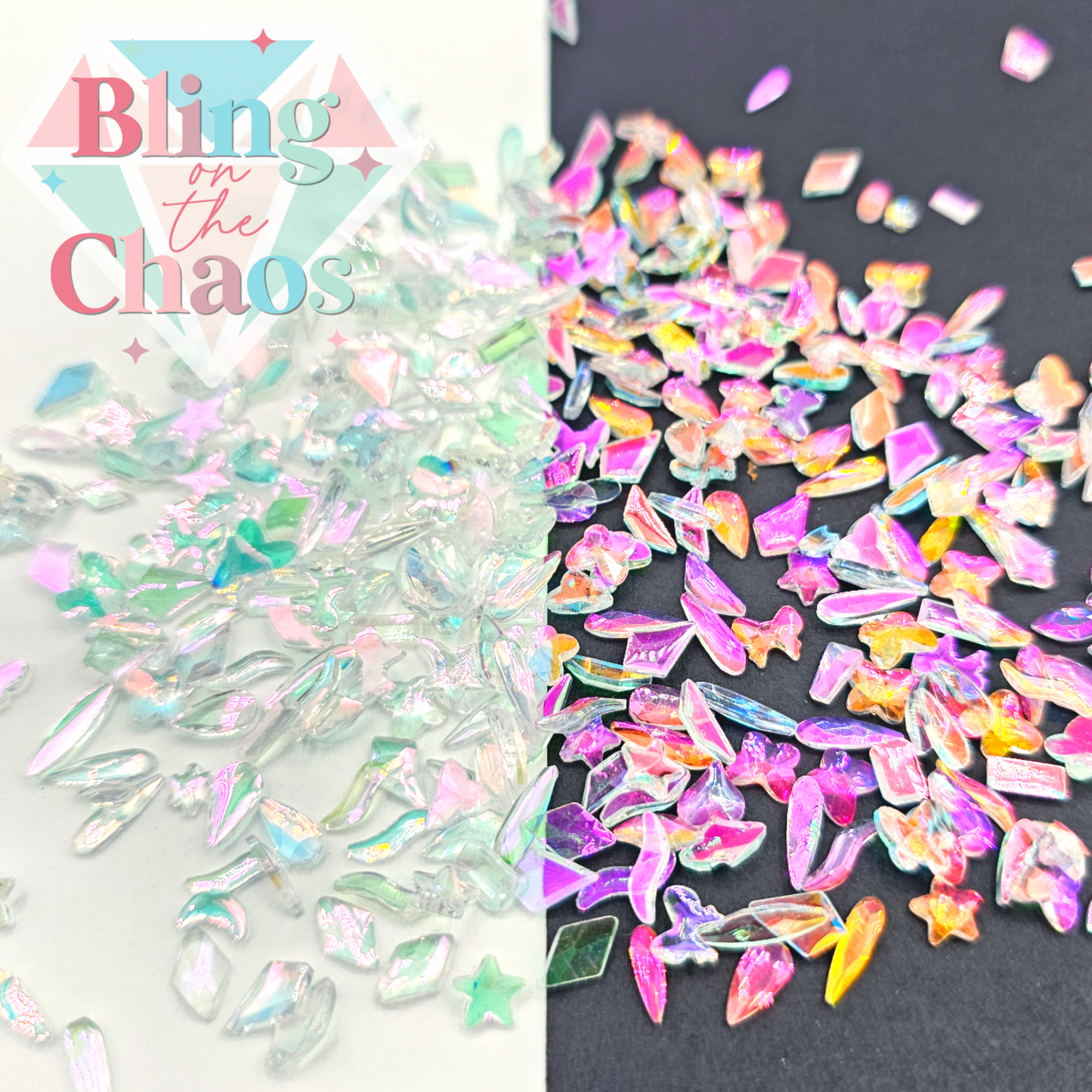 Aurora Pink Forest Transparent Resin Assorted Shapes-Bling on the Chaos