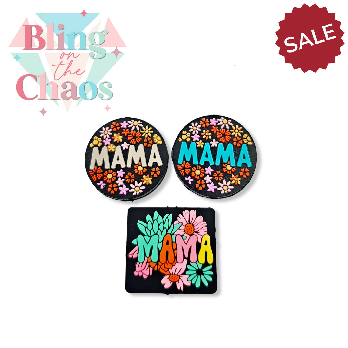 Mom #3 Silicone Focal Beads-Bling on the Chaos