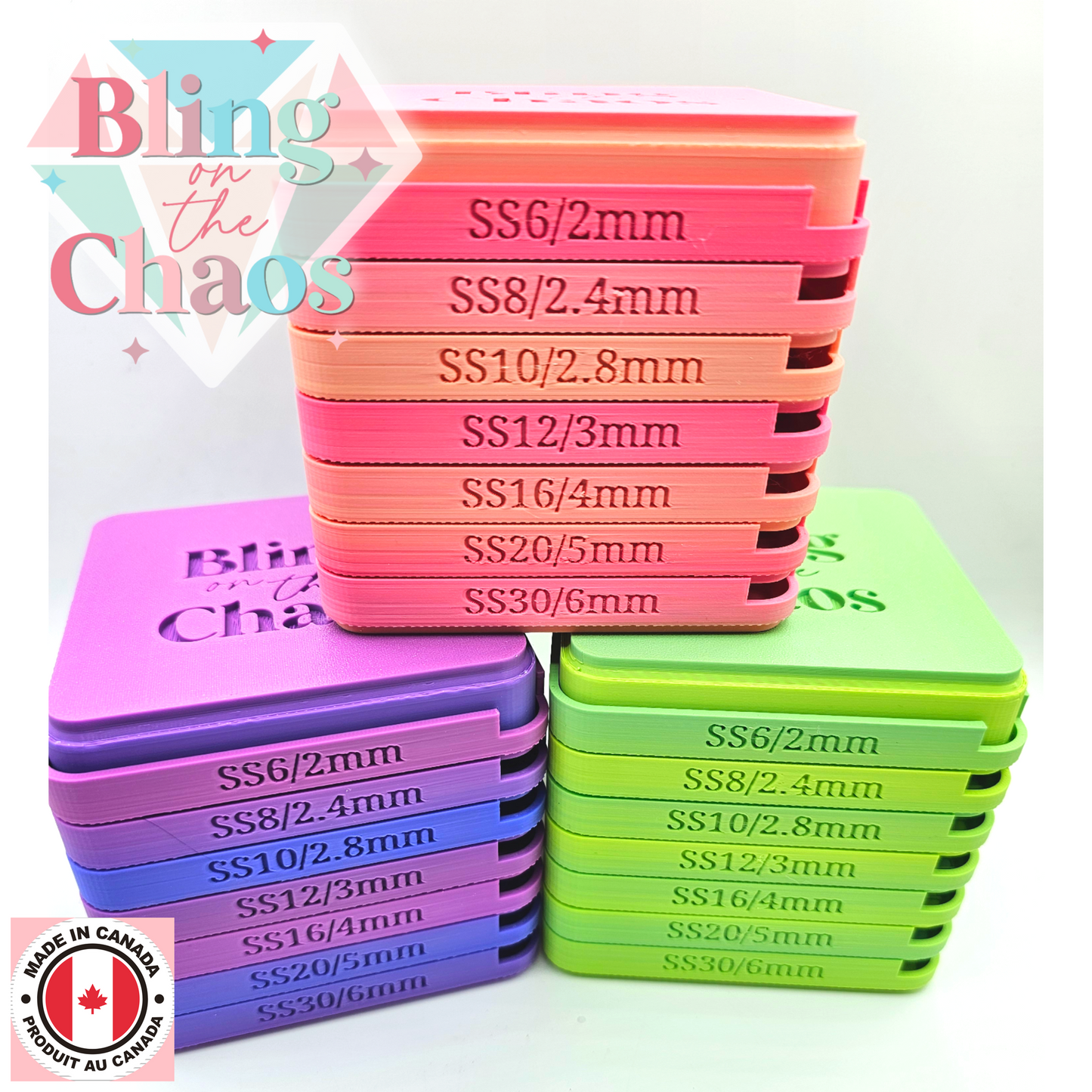 Bright Ombre BOTC Stacking Rhinestone Flipping Trays-Tools-Bling on the Chaos