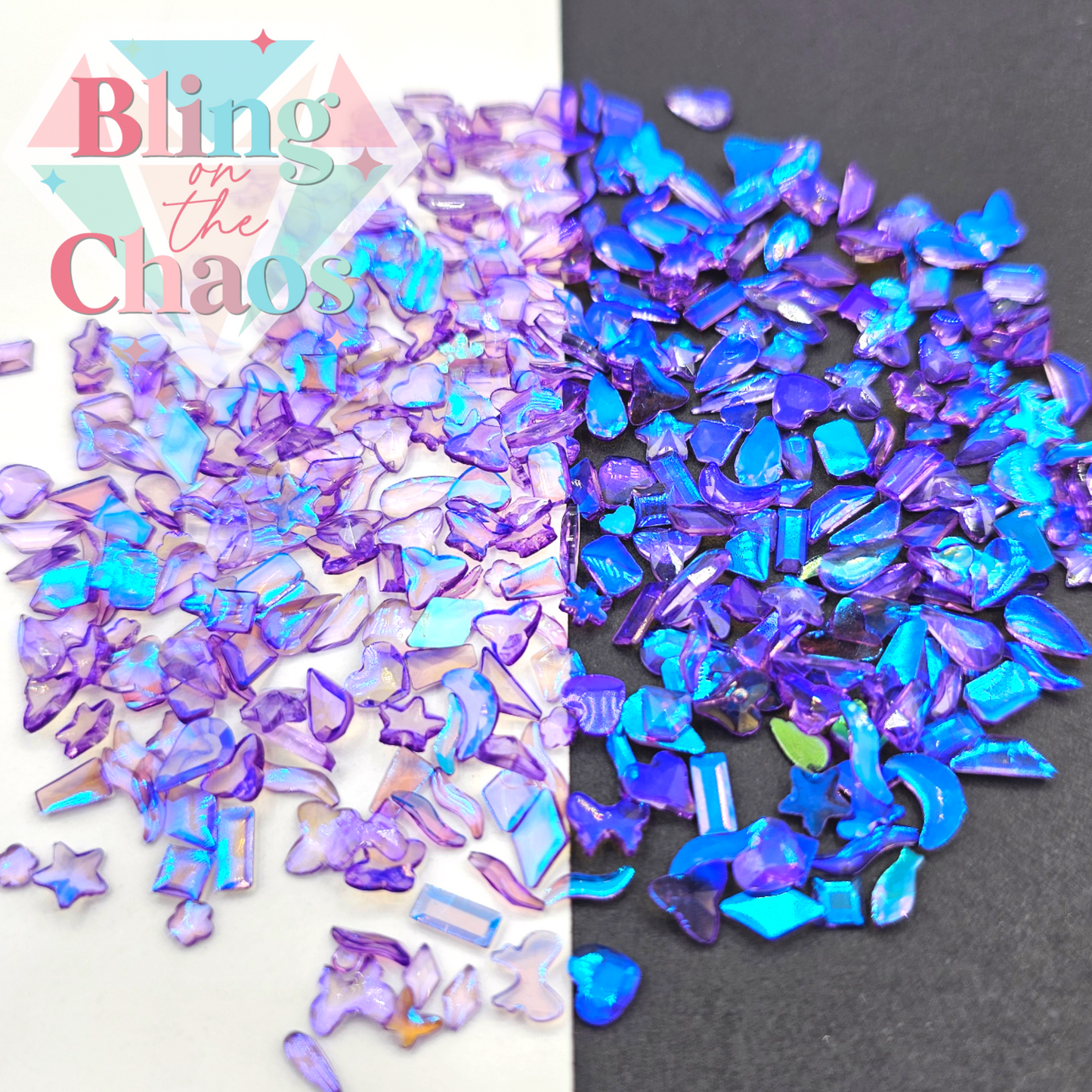 Aurora Tanzanite Transparent Resin Assorted Shapes-Bling on the Chaos