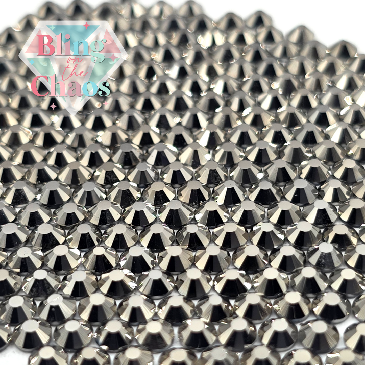 Chrome Hematite Rhinestone-Glass Rhinestones-Bling on the Chaos