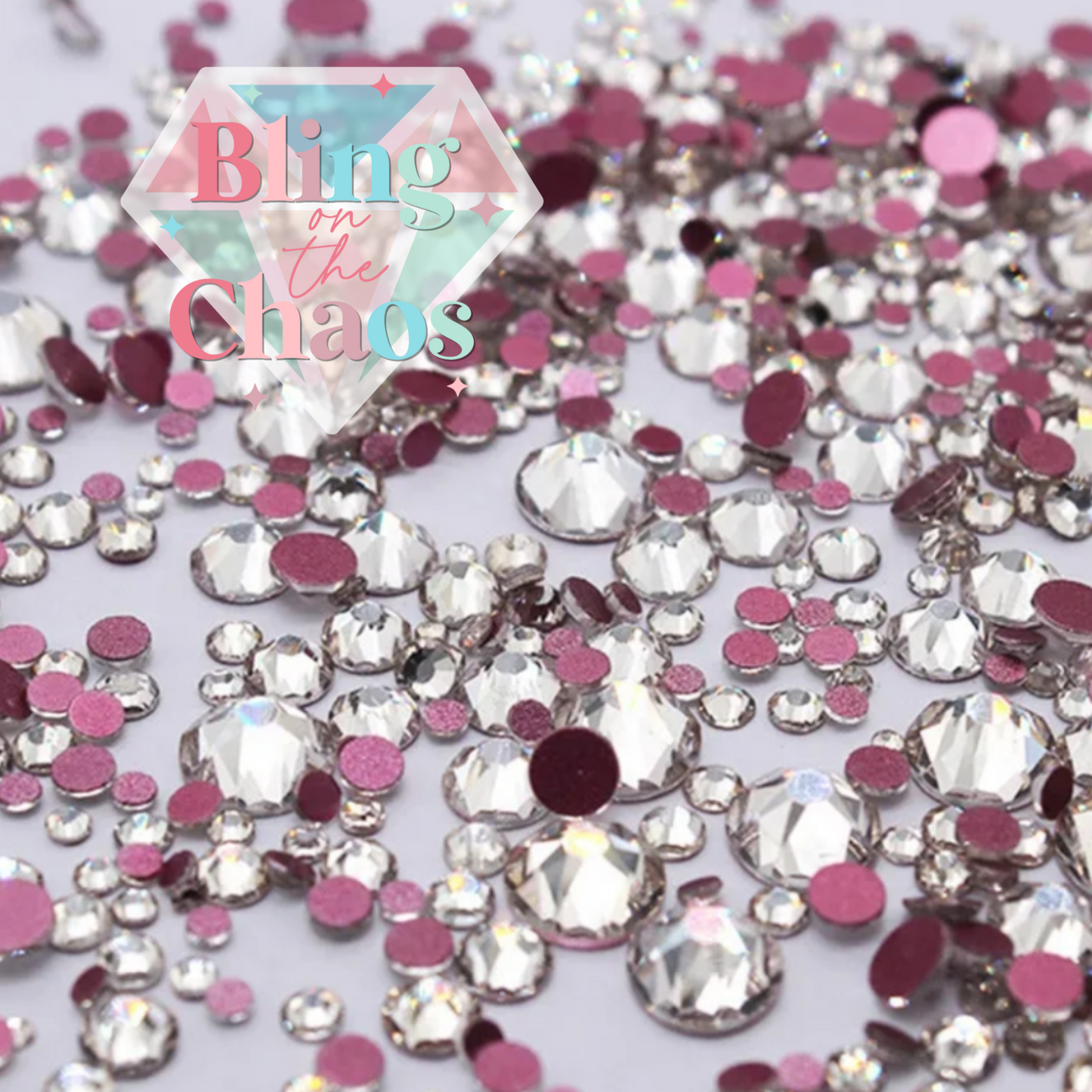 Crystal Pink Back Rhinestone-Glass Rhinestones-Bling on the Chaos