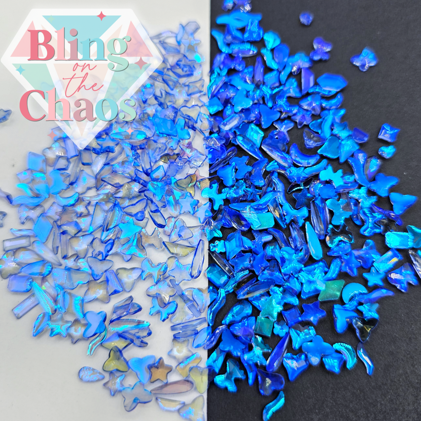 Aurora Sapphire Transparent Resin Assorted Shapes-Bling on the Chaos