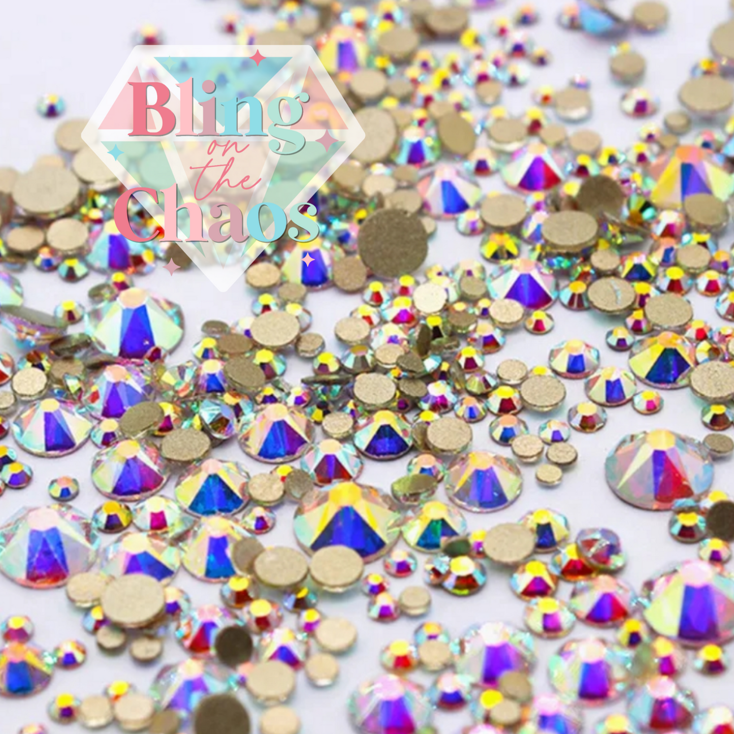 Crystal AB Gold Back Rhinestone-Glass Rhinestones-Bling on the Chaos