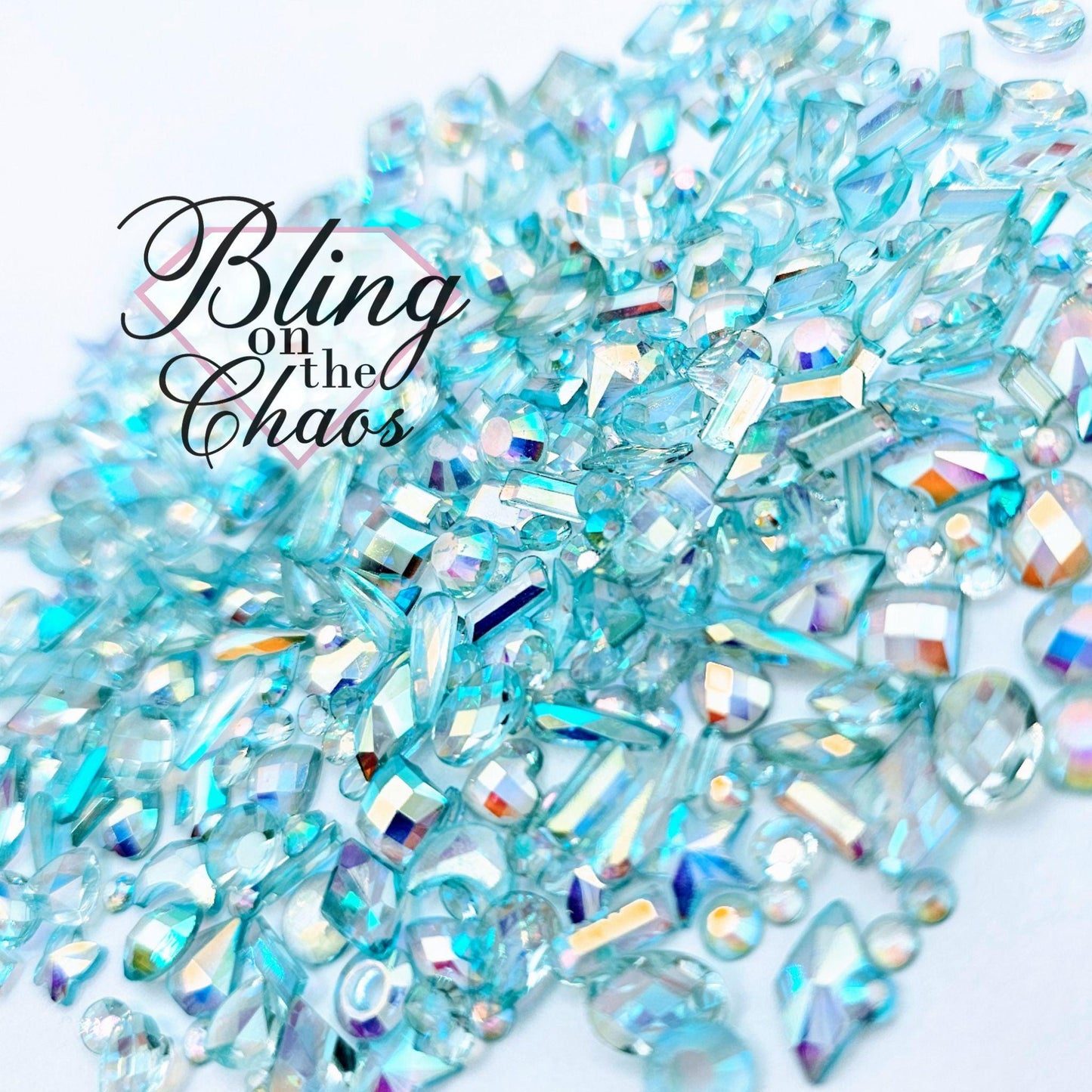 Aqua AB Transparent Resin Assorted Shapes – Bling on the Chaos