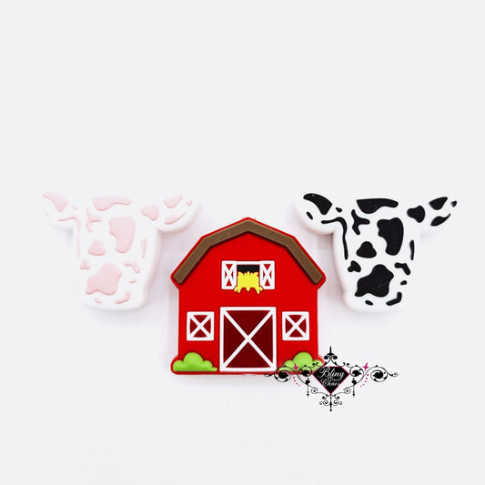 Barn & Cow Head Silicone Bead-Bling on the Chaos