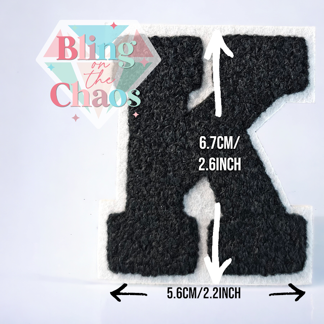 Black Chenille Varsity Letter-Bling on the Chaos