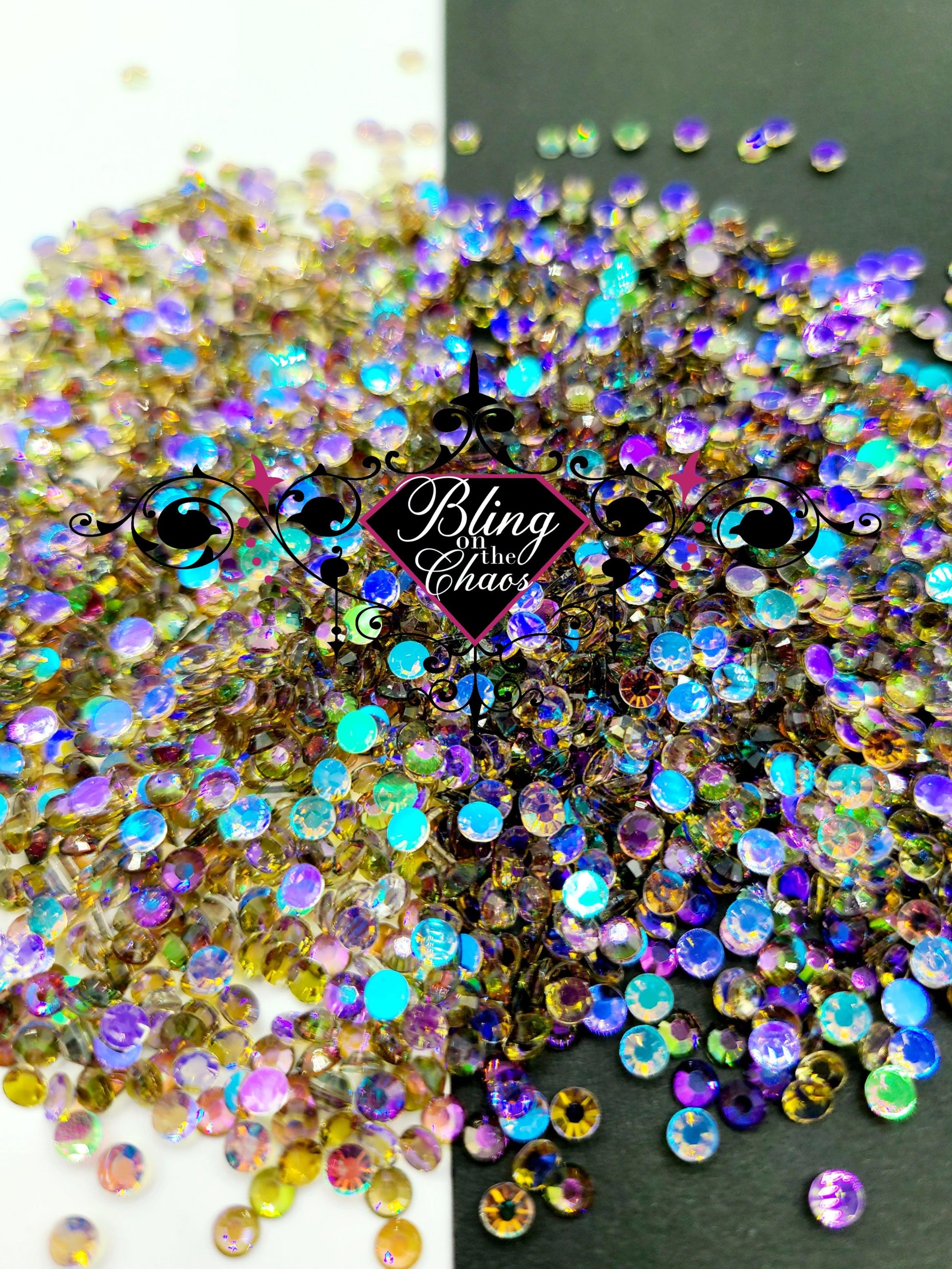 Black Diamond Aurora Resin Rhinestone-Jelly Resin Rhinestones-Bling on the Chaos