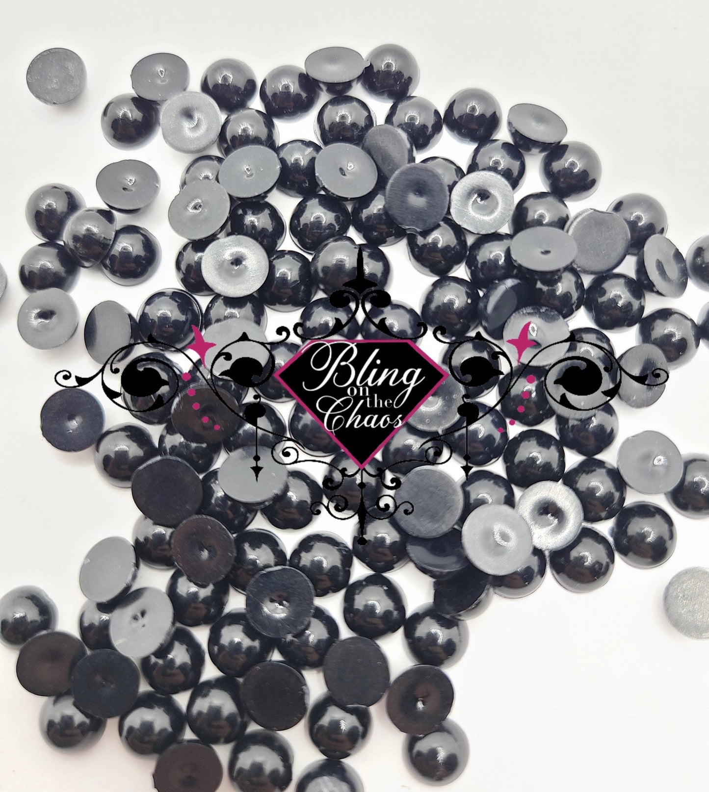 Black Velvet Flat-back Pearls-Flat-Back Pearl-Bling on the Chaos