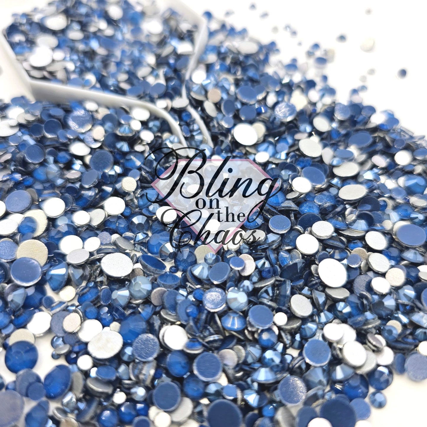 Blue Denim Specialty Mix-Glass Rhinestones-Bling on the Chaos