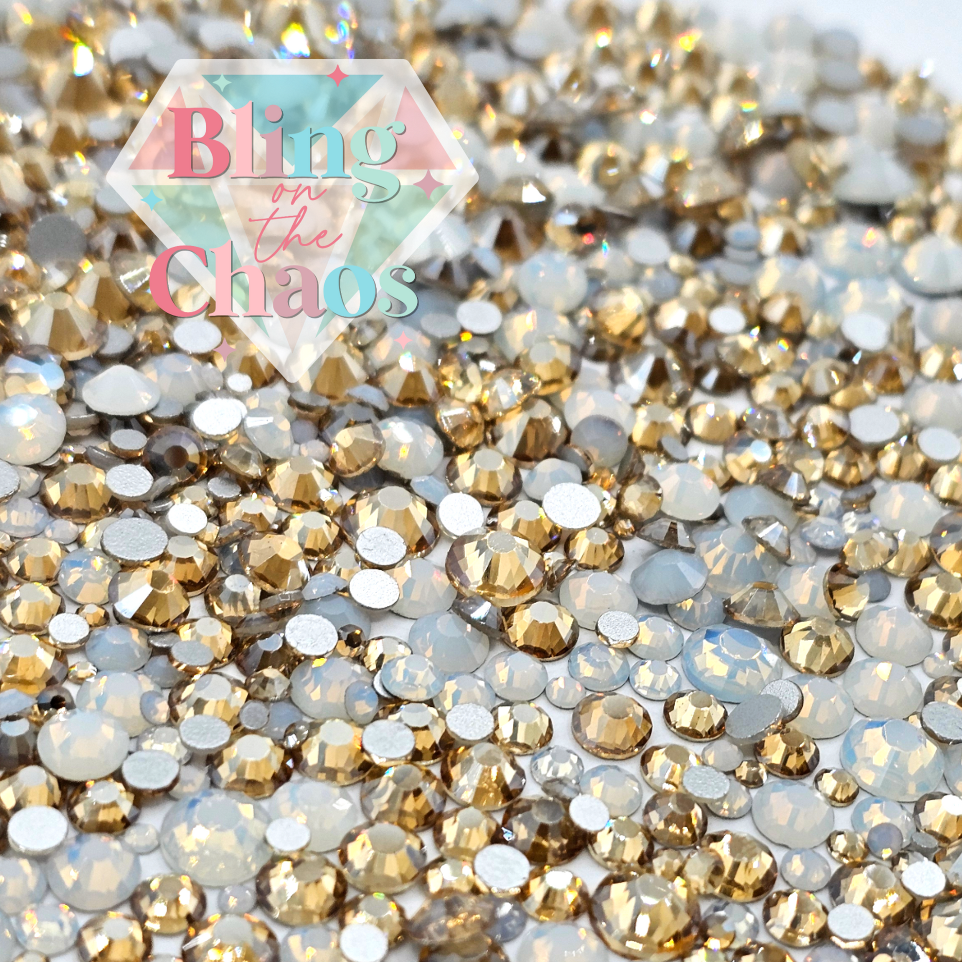 Crisp Chardonnay Specialty Mix-Glass Rhinestones-Bling on the Chaos