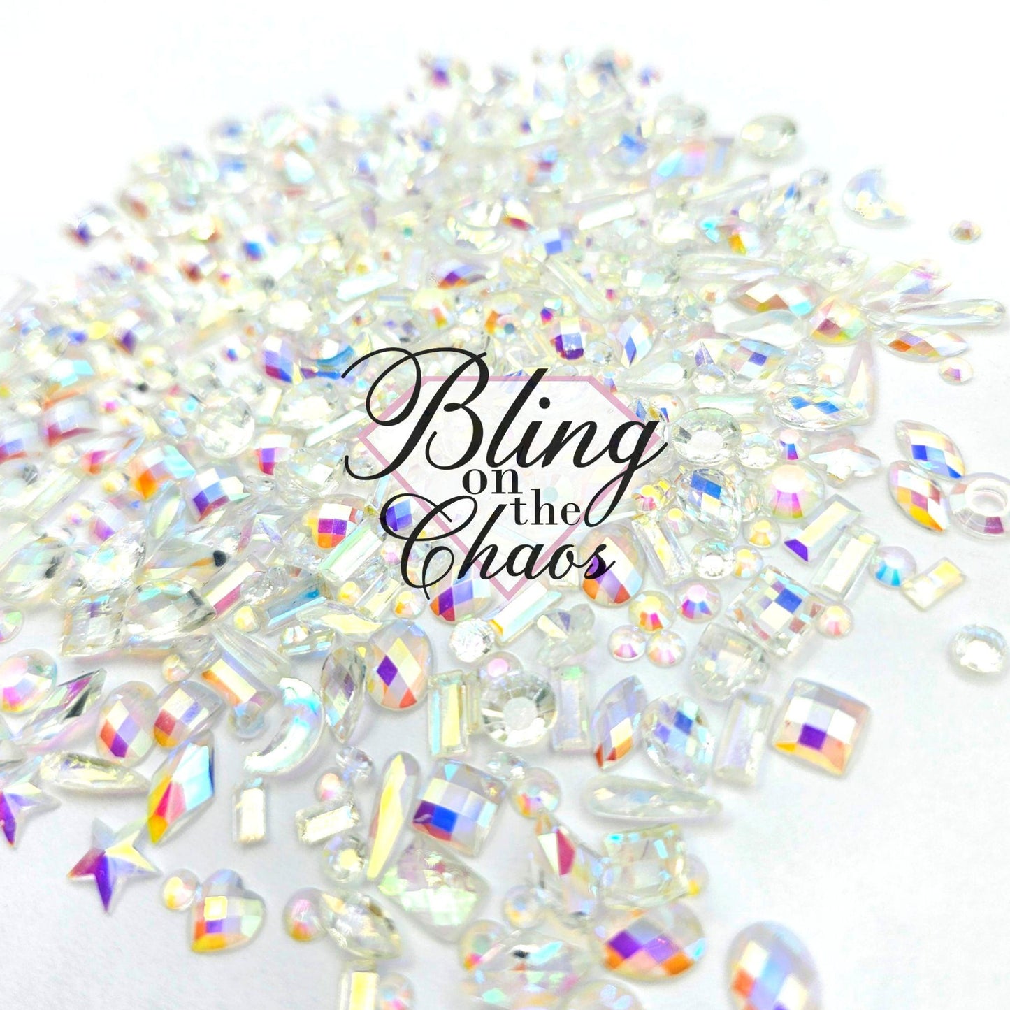 Crystal AB Transparent Resin Assorted Shapes-Bling on the Chaos