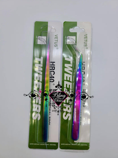 Curved or Straight Fine Point Tweezers-Tools-Bling on the Chaos