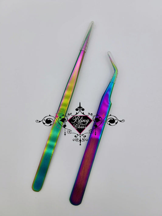 Curved or Straight Fine Point Tweezers-Tools-Bling on the Chaos